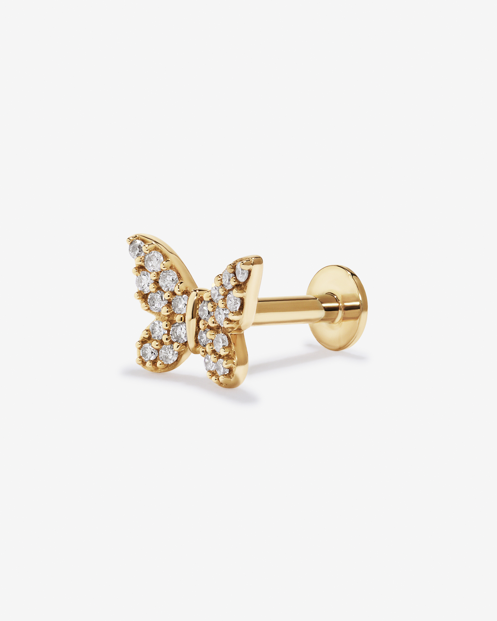 0.06TW Butterfly Helix Stud in 10kt Gold