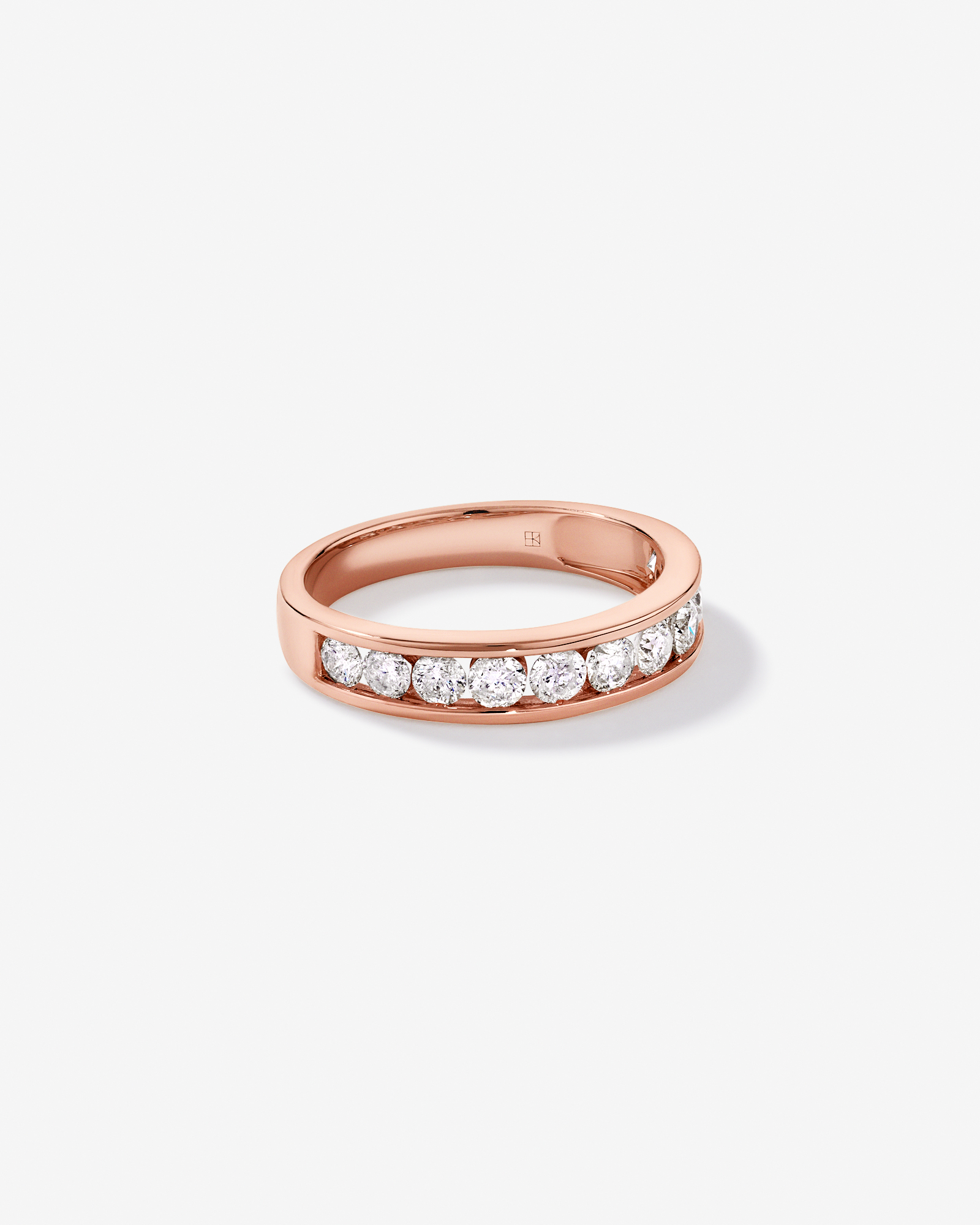 1.00 Carat TW Round Brilliant Channel Set Wedding Band 10kt Rose Gold
