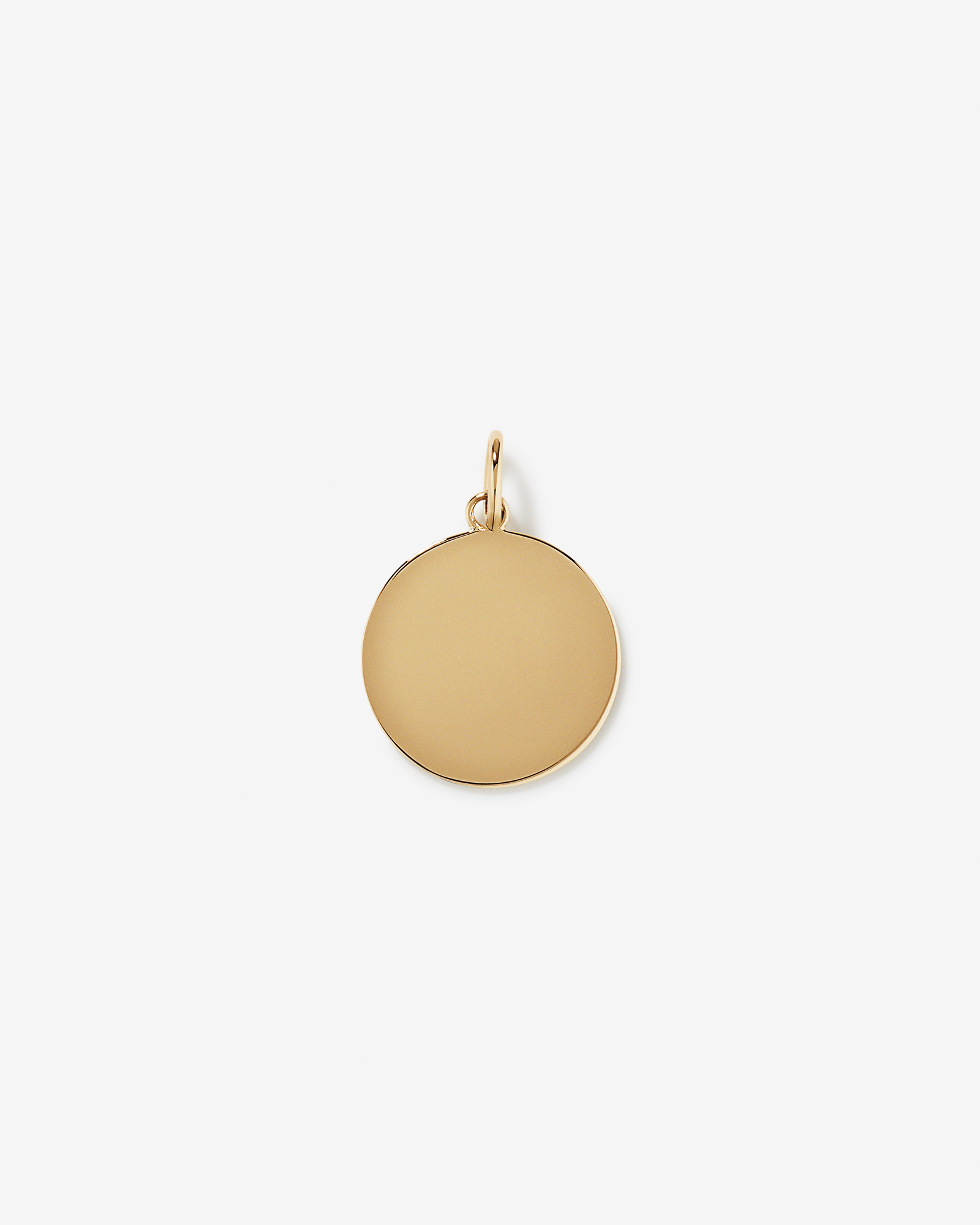 Engravable Mum Round Pendant in 10kt Yellow Gold