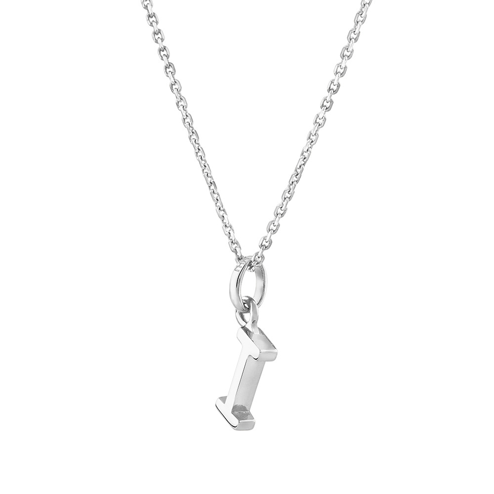 "I" Initial Pendant in Sterling Silver