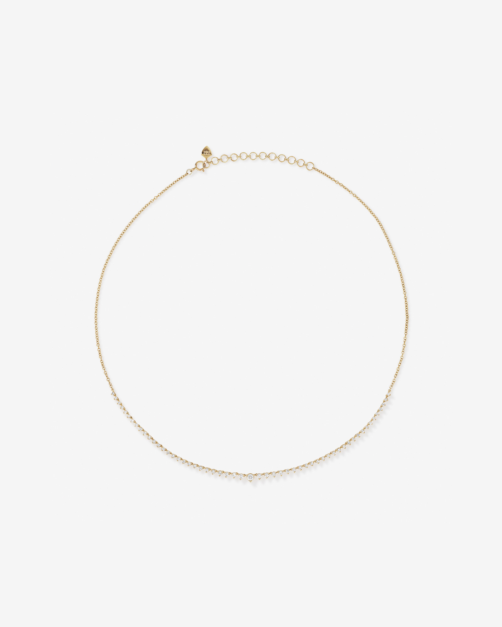 1.00 Carat TW Laboratory-Grown Graduated Diamond Tennis Necklace in 10kt Yellow Gold