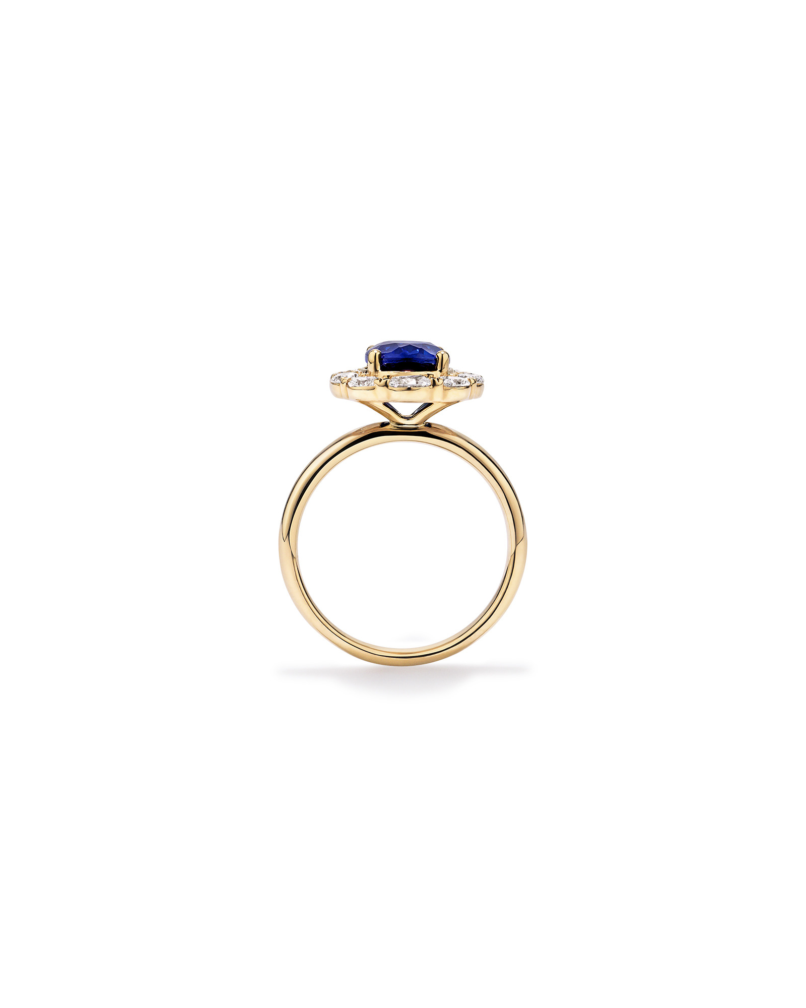 Created Sapphire & 0.97 Carat TW Laboratory-Grown Diamond Ring 10kt Gold