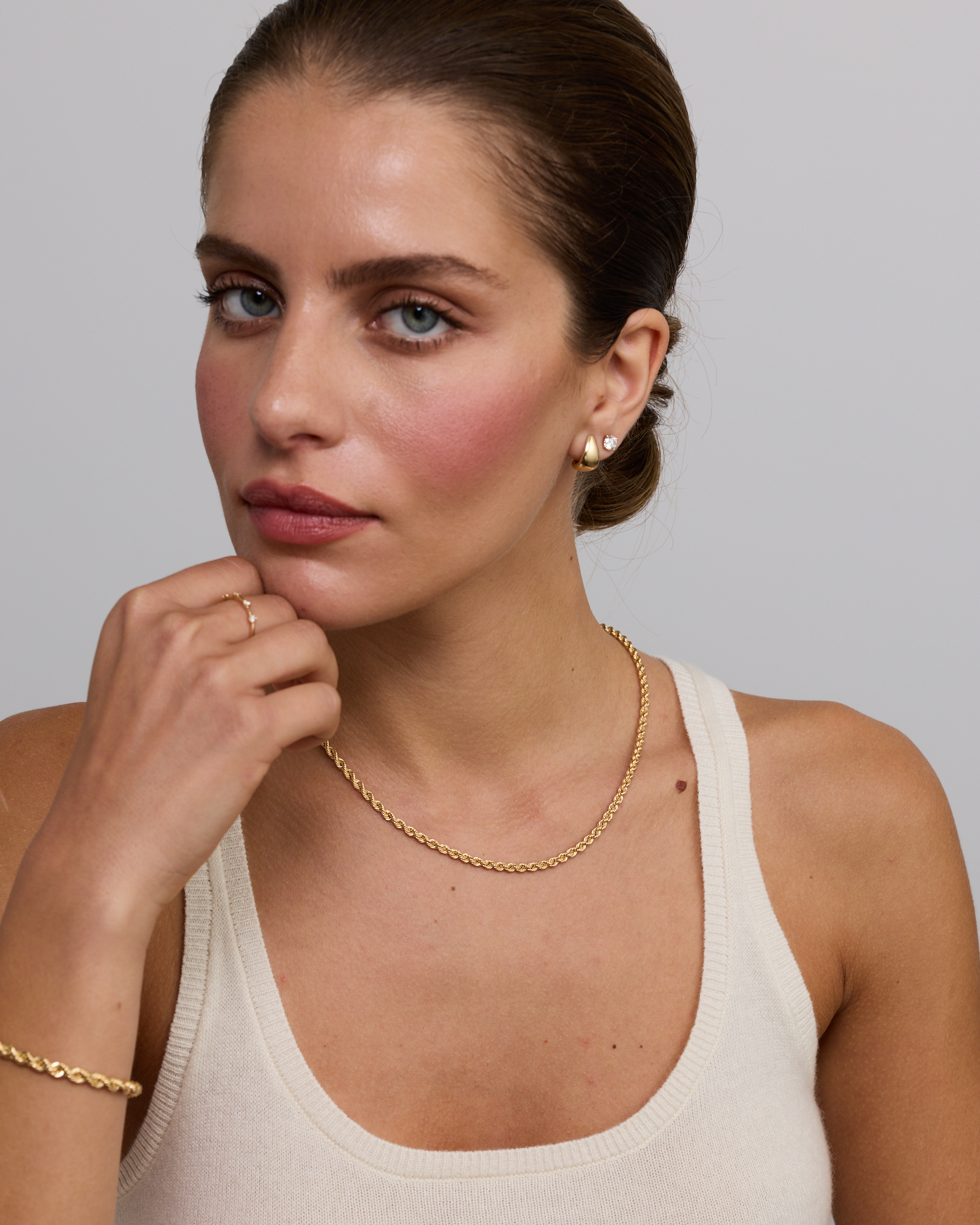 50cm (20") 3.3mm Width Hollow Rope Chain in 10ct Yellow Gold