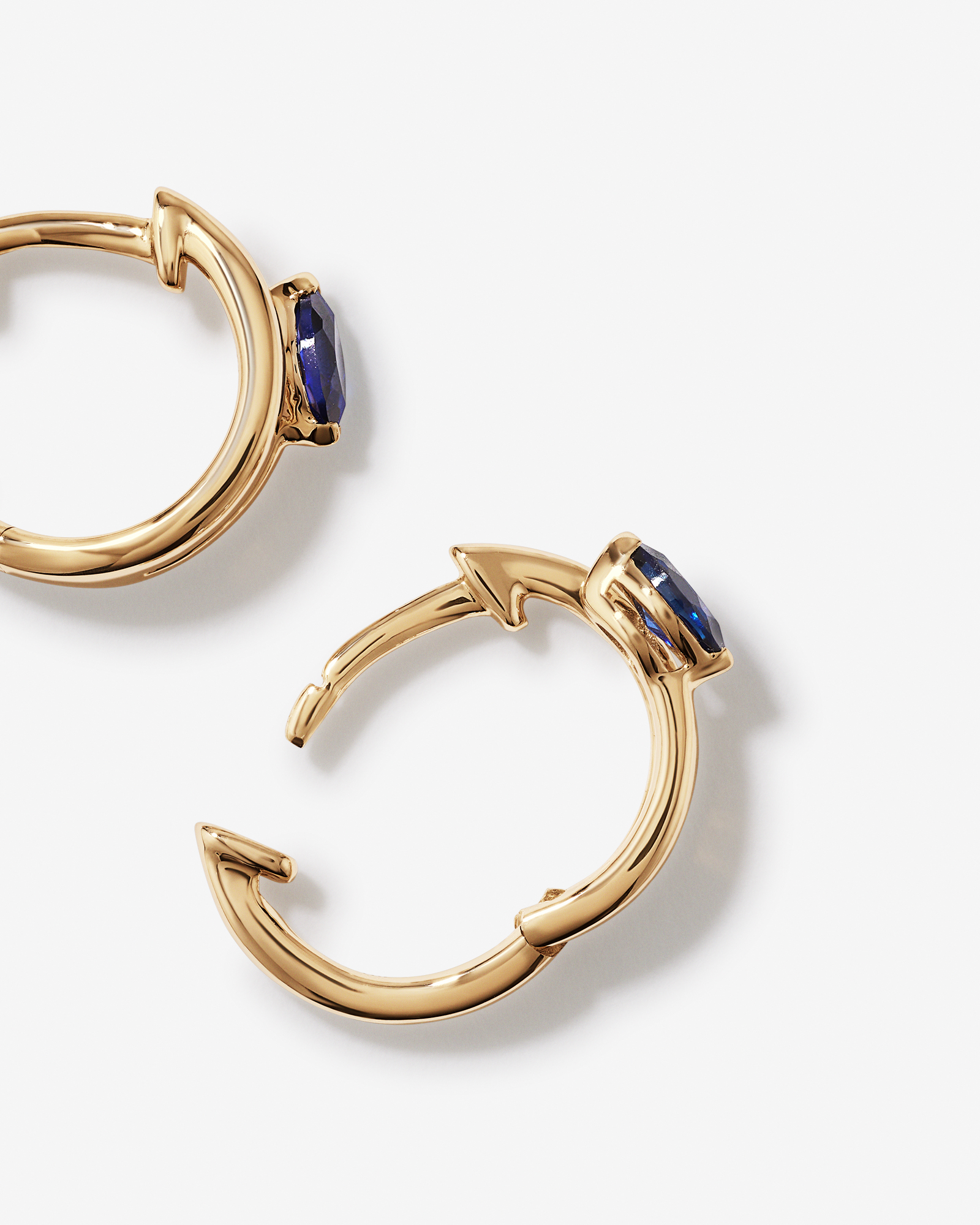 Marquise-Cut Created Sapphire Wrap Earrings in 10kt Yellow Gold