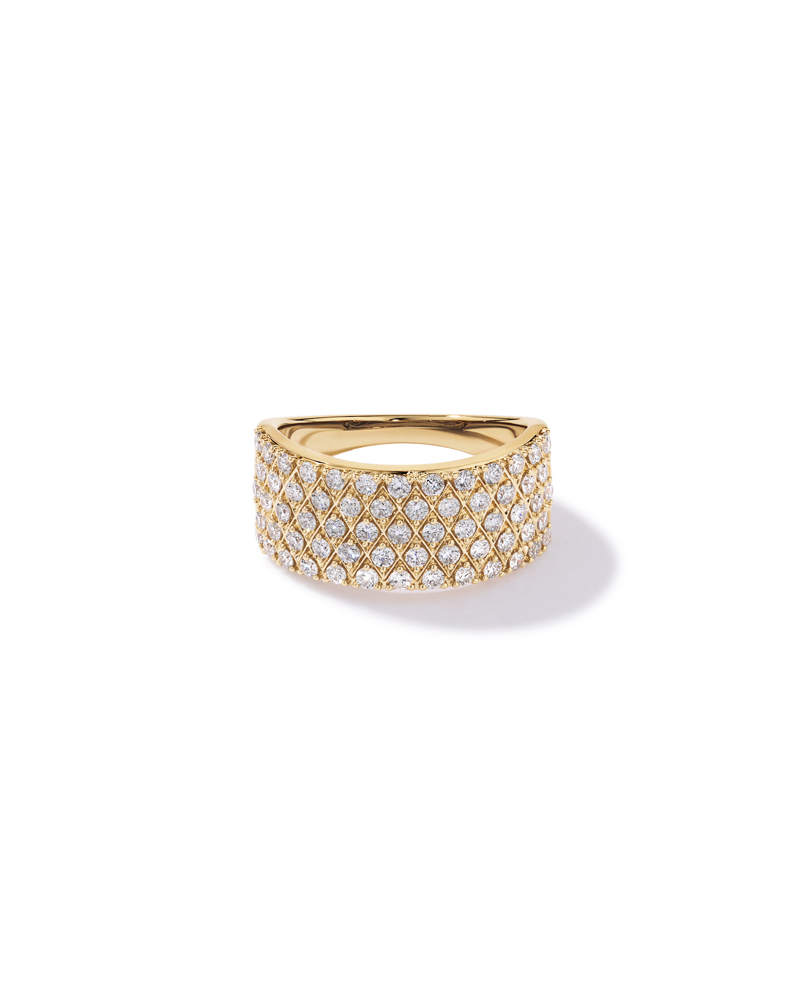 1.00 Carat TW Diamond Wide Pavé Ring 10kt Yellow Gold