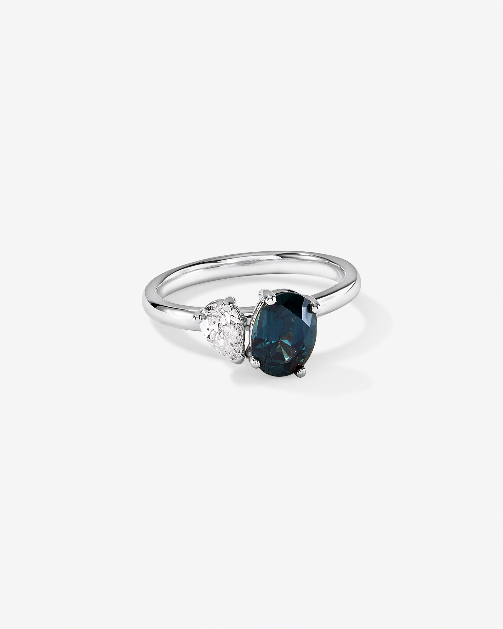 Australian Parti Sapphire & 0.30 Carat TW Diamond Toi Et Moi Ring 10kt Gold
