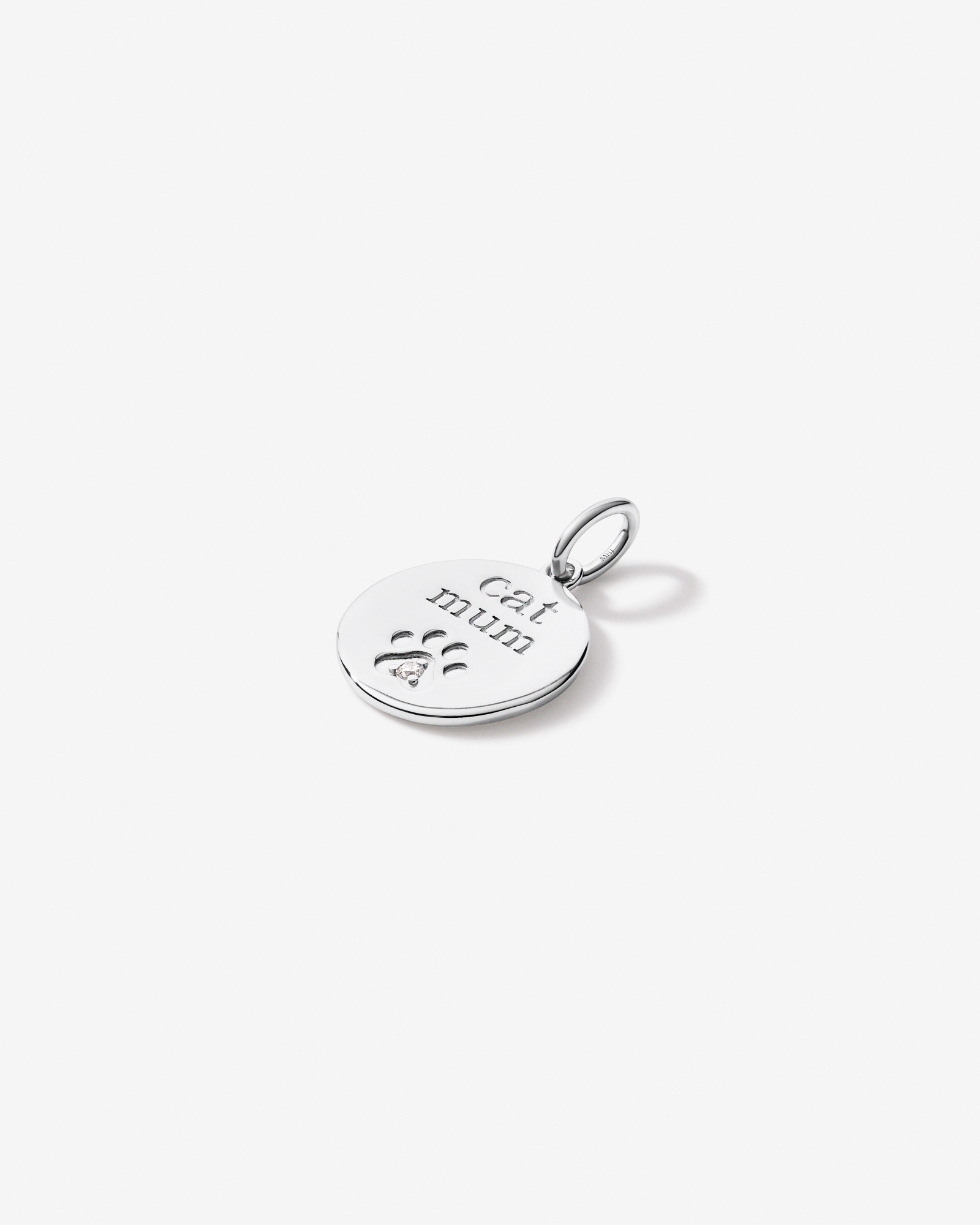 Cat Mum Cubic Zirconia Pendant in Sterling Silver