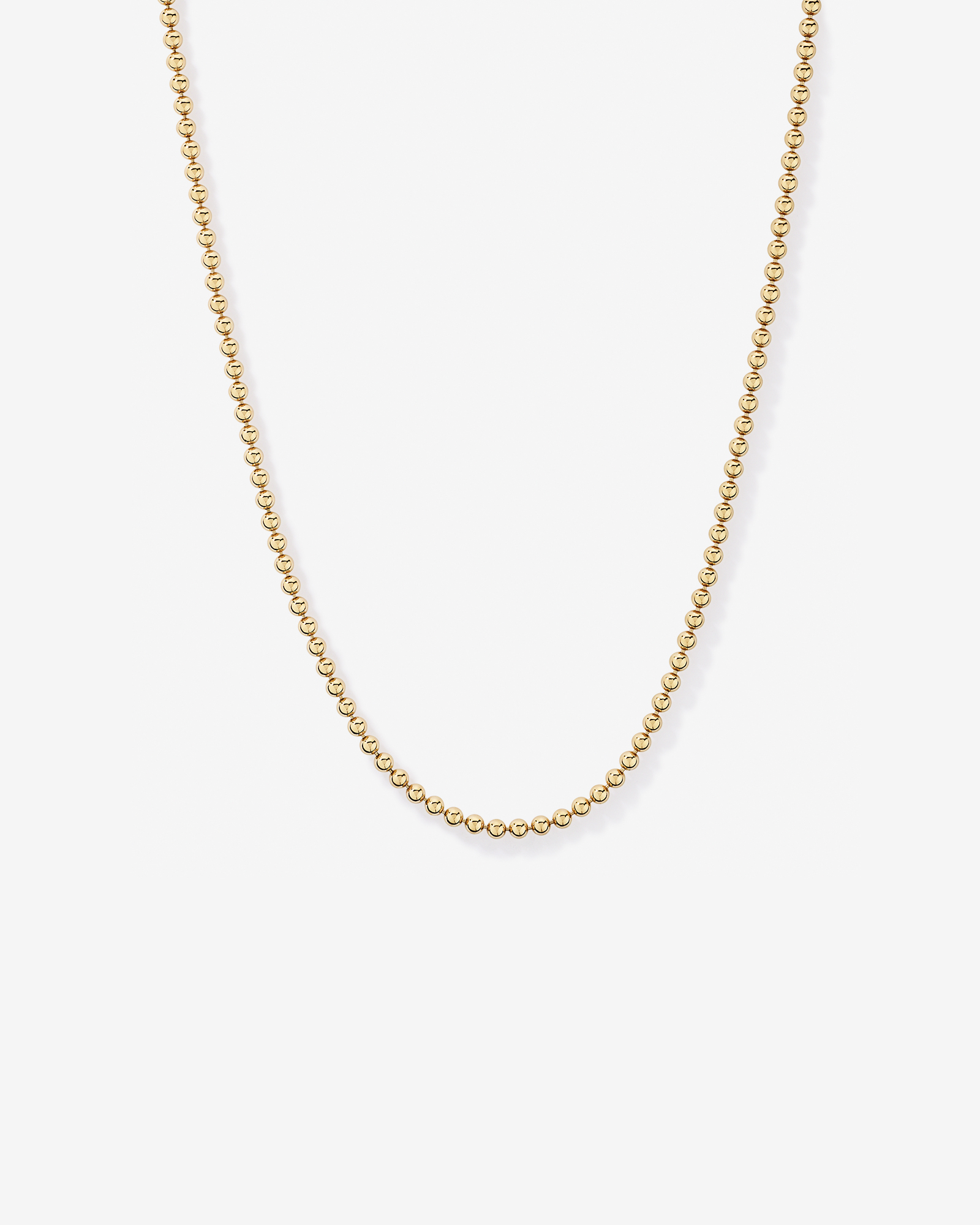 50cm (20") 4mm Wide Bead Chain in 18kt Gold Vermeil