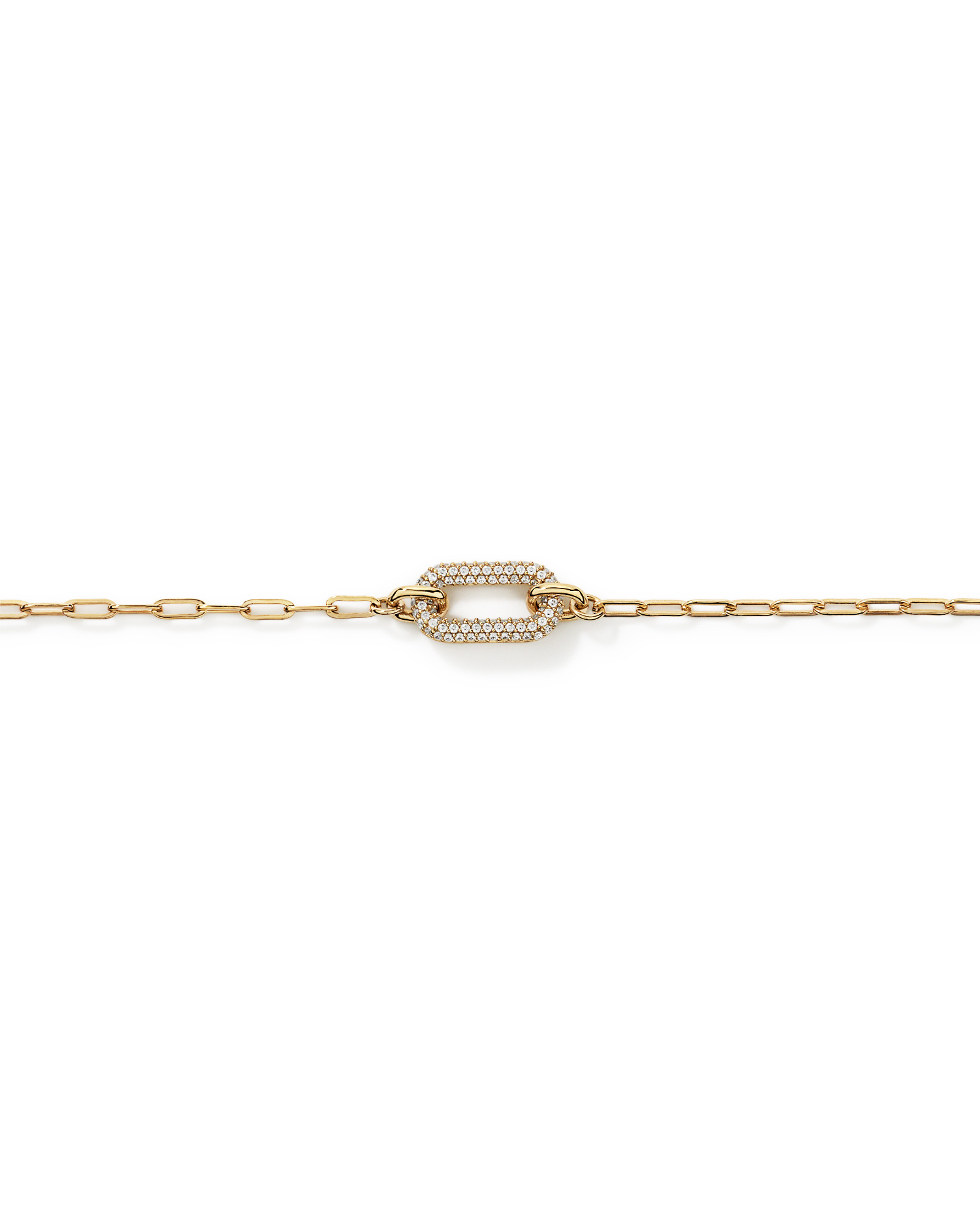 Luxe Links Necklace with Cubic Zirconia in 18kt Vermeil