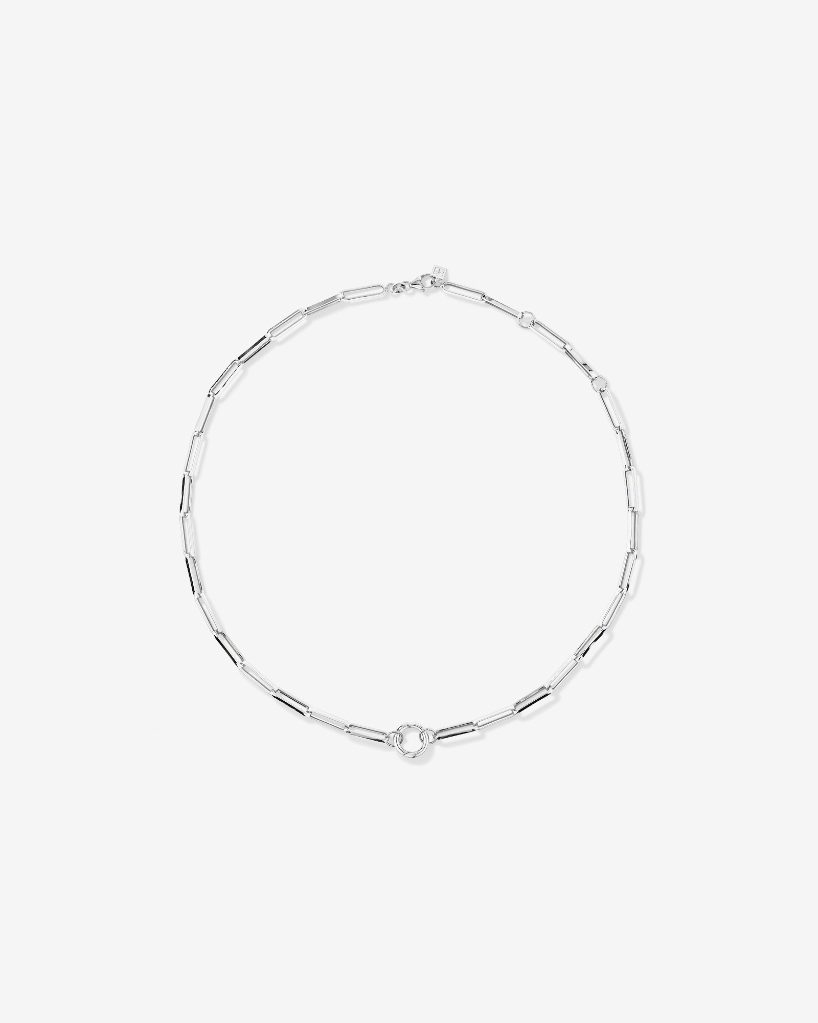 50cm (20") Square Paperclip Open Pendant Chain in Sterling Silver