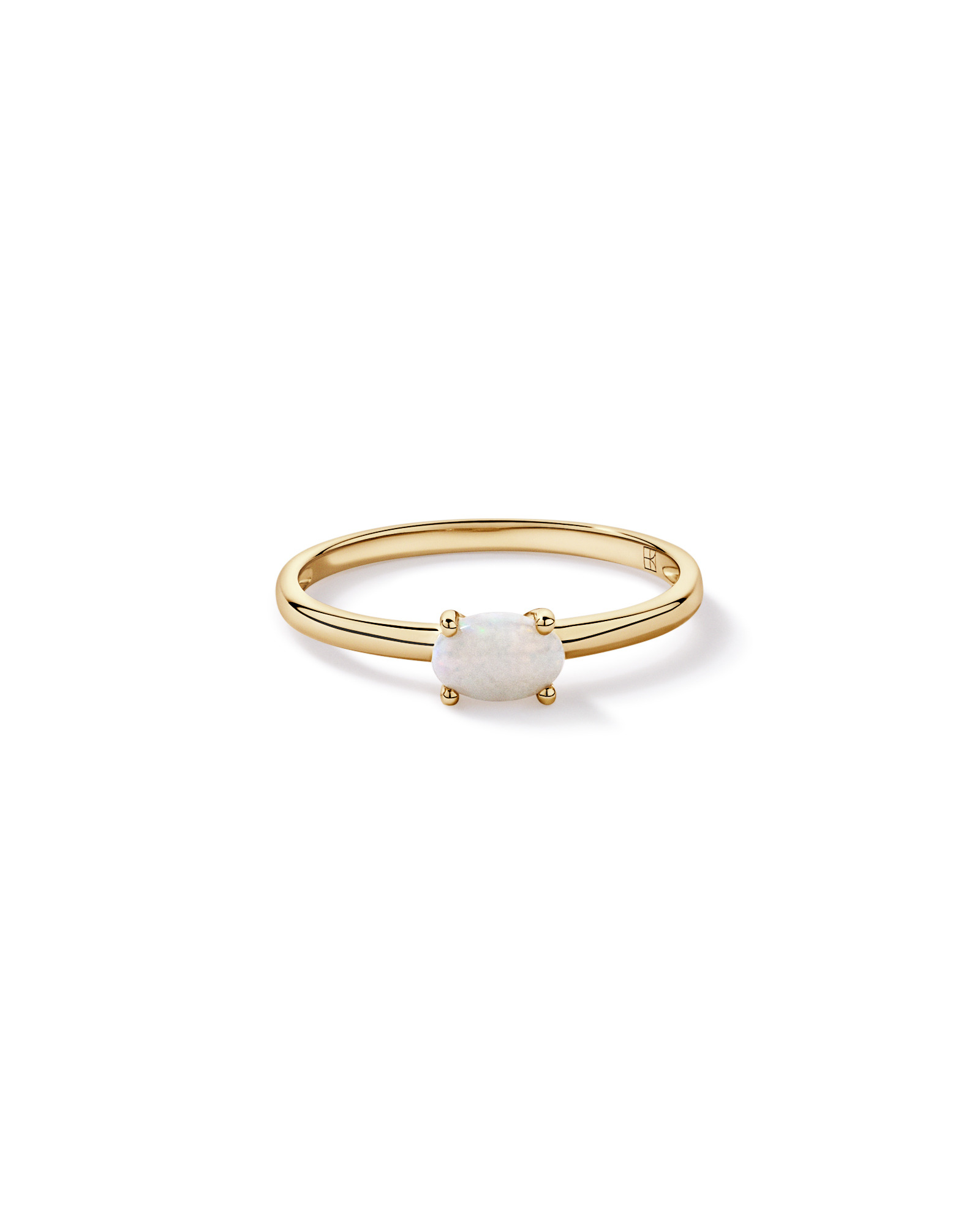 Australian Opal East-West Ring 10kt Yellow Gold
