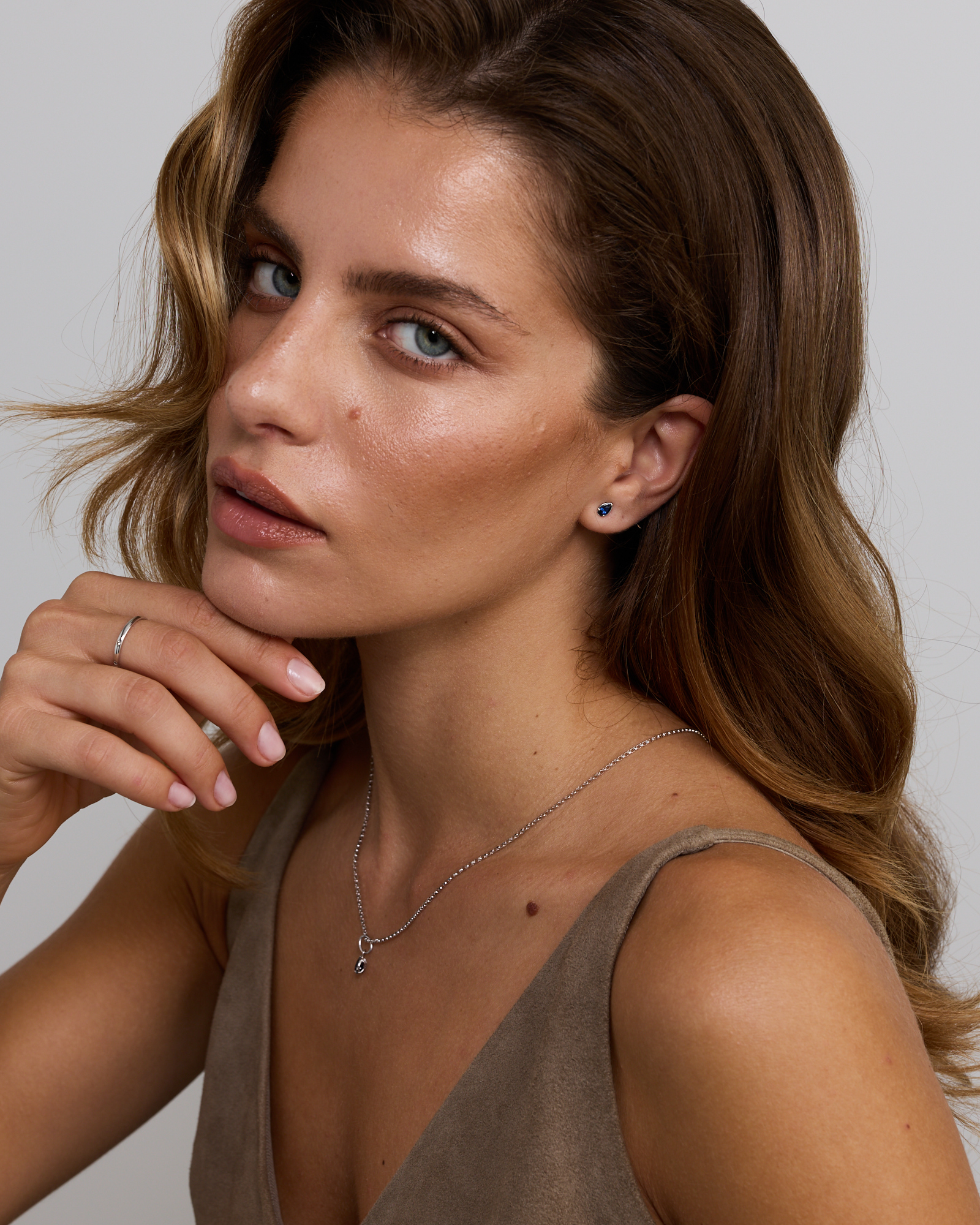 Pear-Cut Created Sapphire Stud Earrings in Sterling Silver