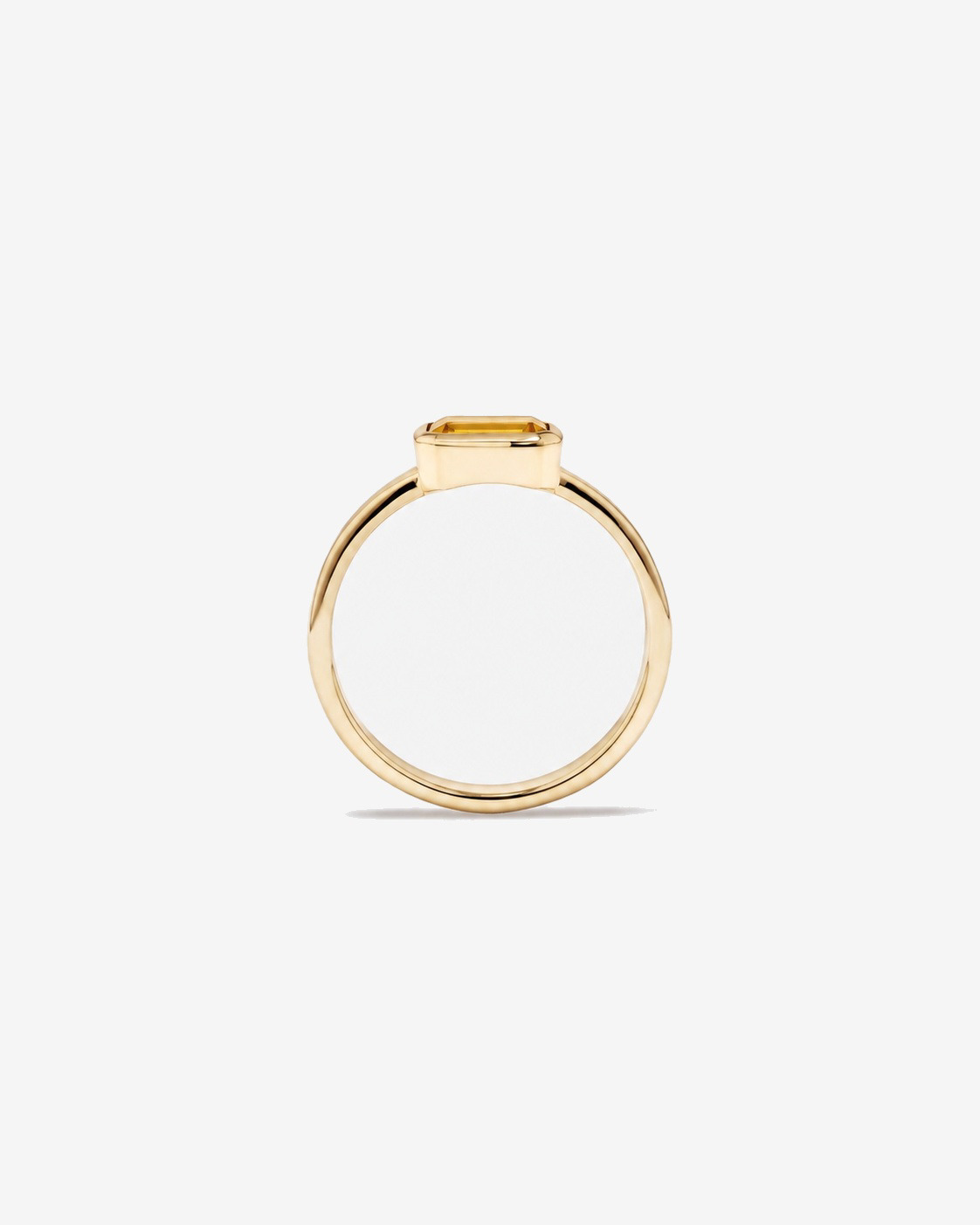 Bague en or jaune 10 carats avec citrine sertie clos