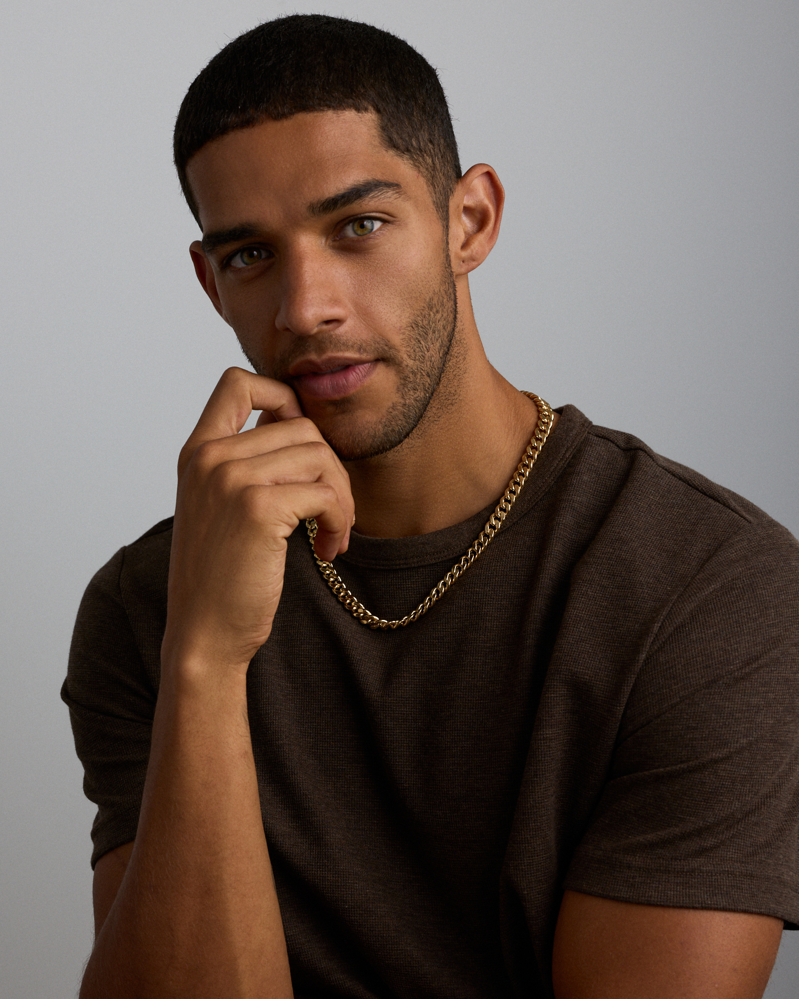 55cm (22") 9mm Width Semi Solid Diamond Cut Curb Chain in 10kt Yellow Gold