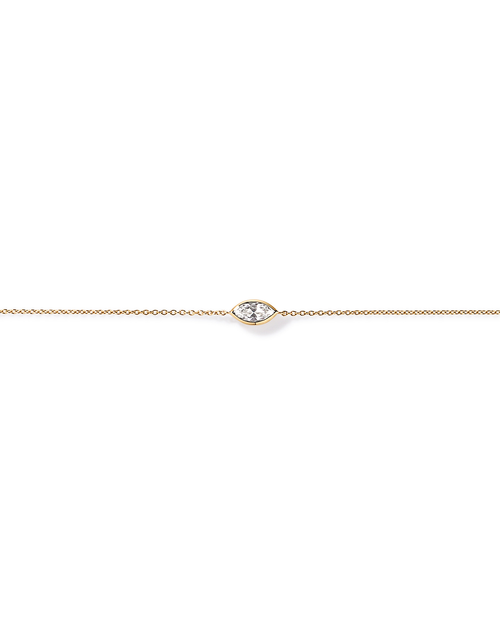 Bracelet à lunette en saphir taillé par Marquise en saphir en or jaune 10 carats