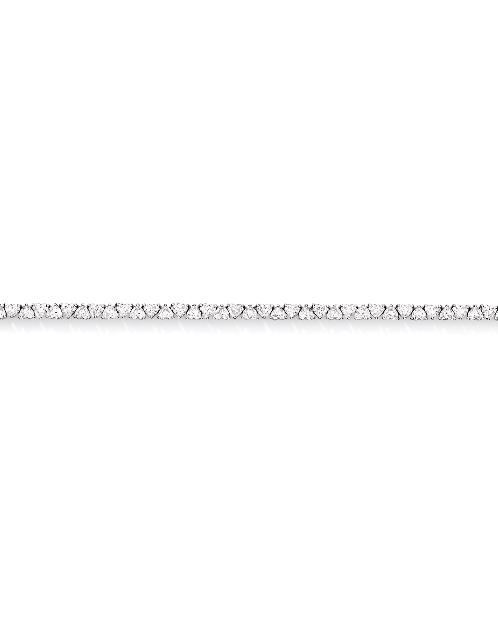 10.00 Carat TW Laboratory-Grown Diamond Heart Tennis Necklace in 10kt White Gold