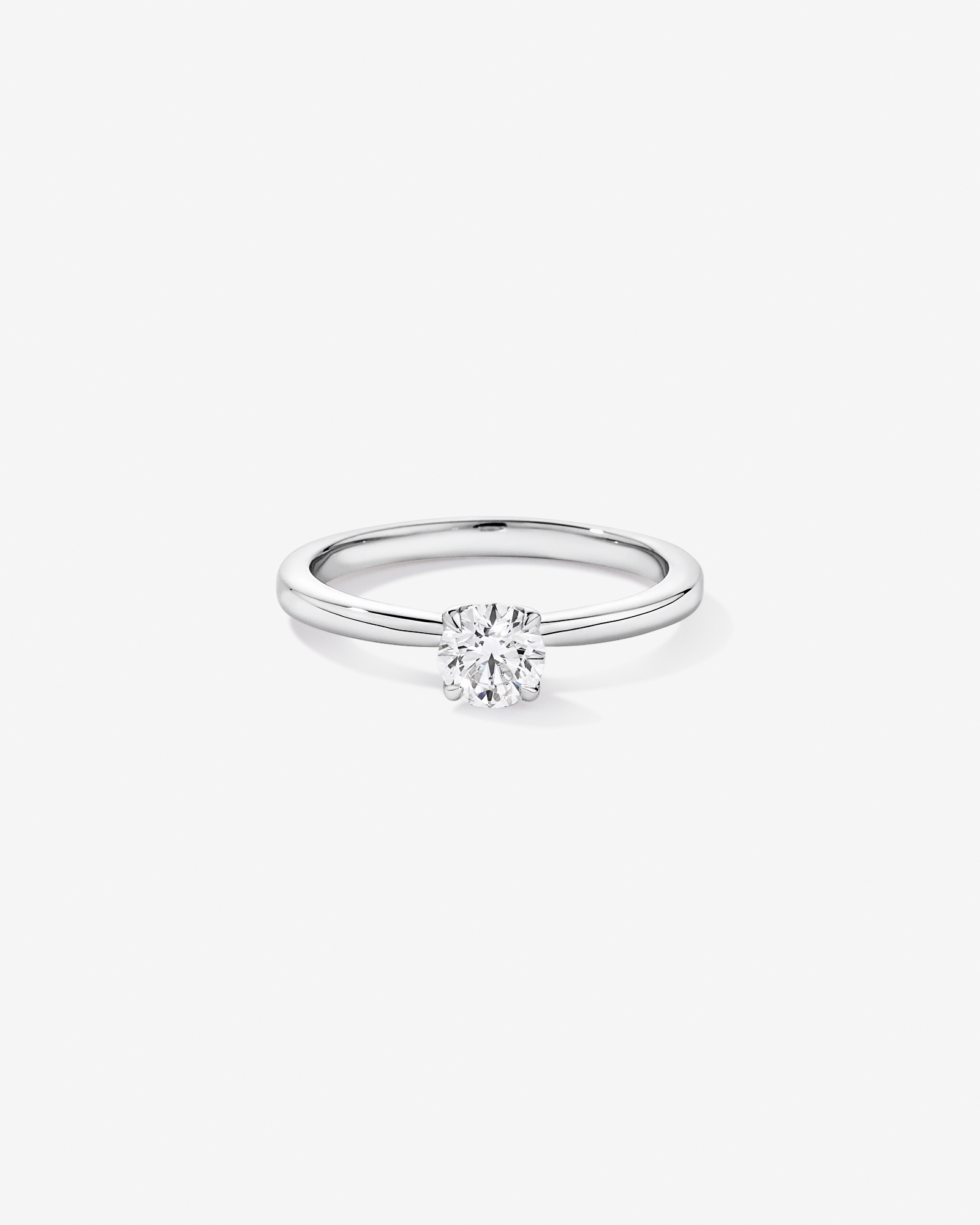 Bague solitaire ronde brillante TW 0,50 carat en platine recyclé
