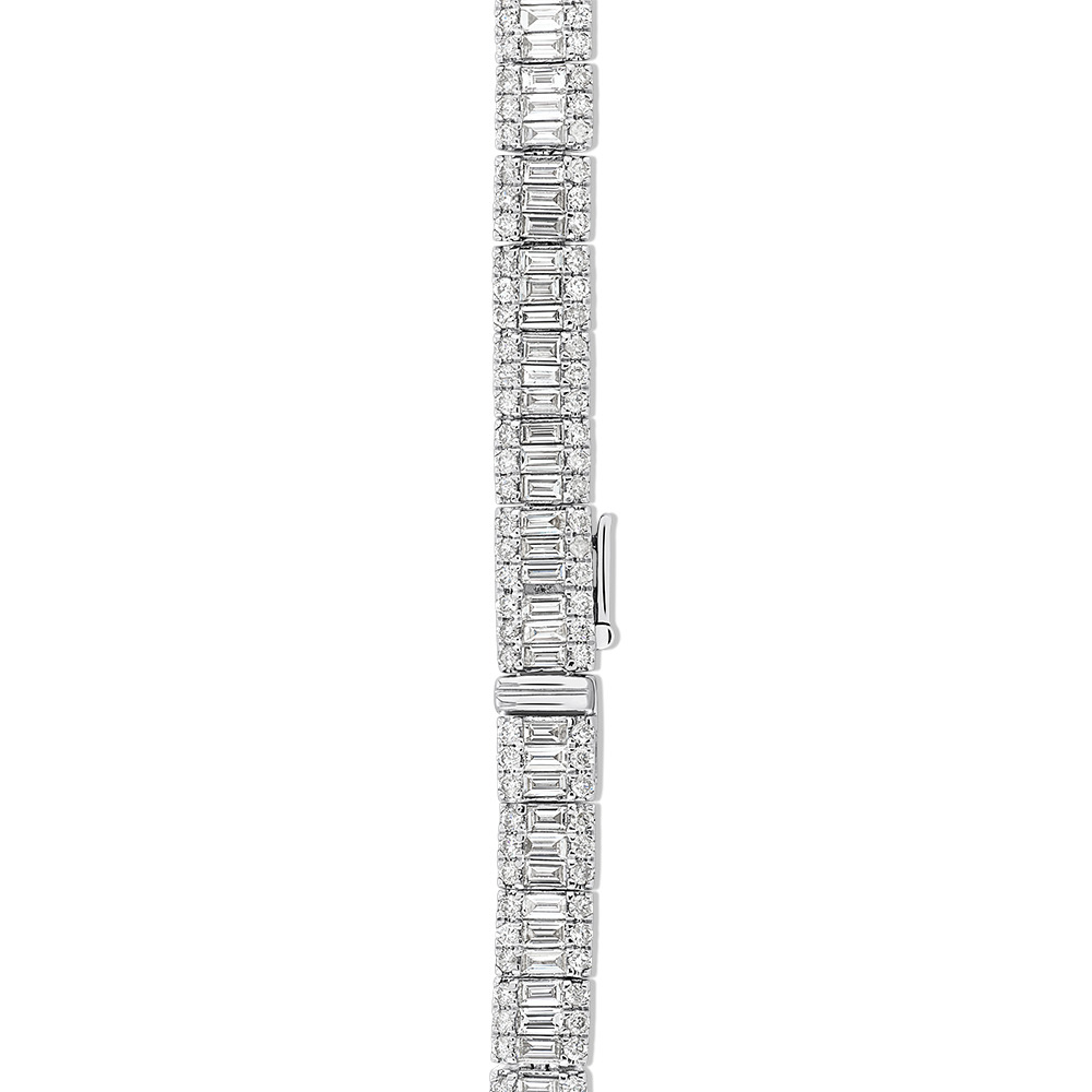 3.37 Carat TW Baguette Diamond Tennis Bracelet in 14kt White Gold
