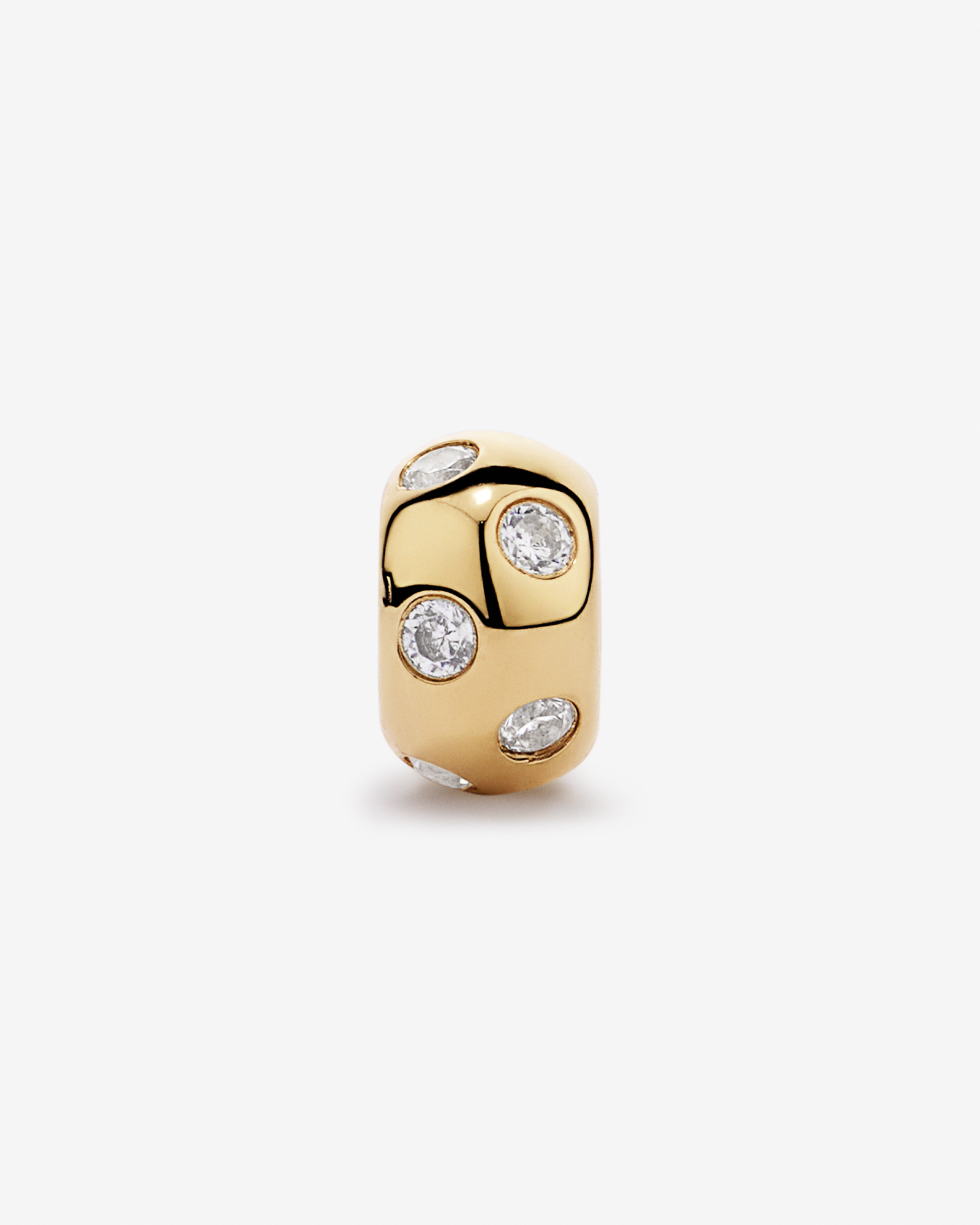 Pendant Spacer with Cubic Zirconia in 18kt Gold Vermeil