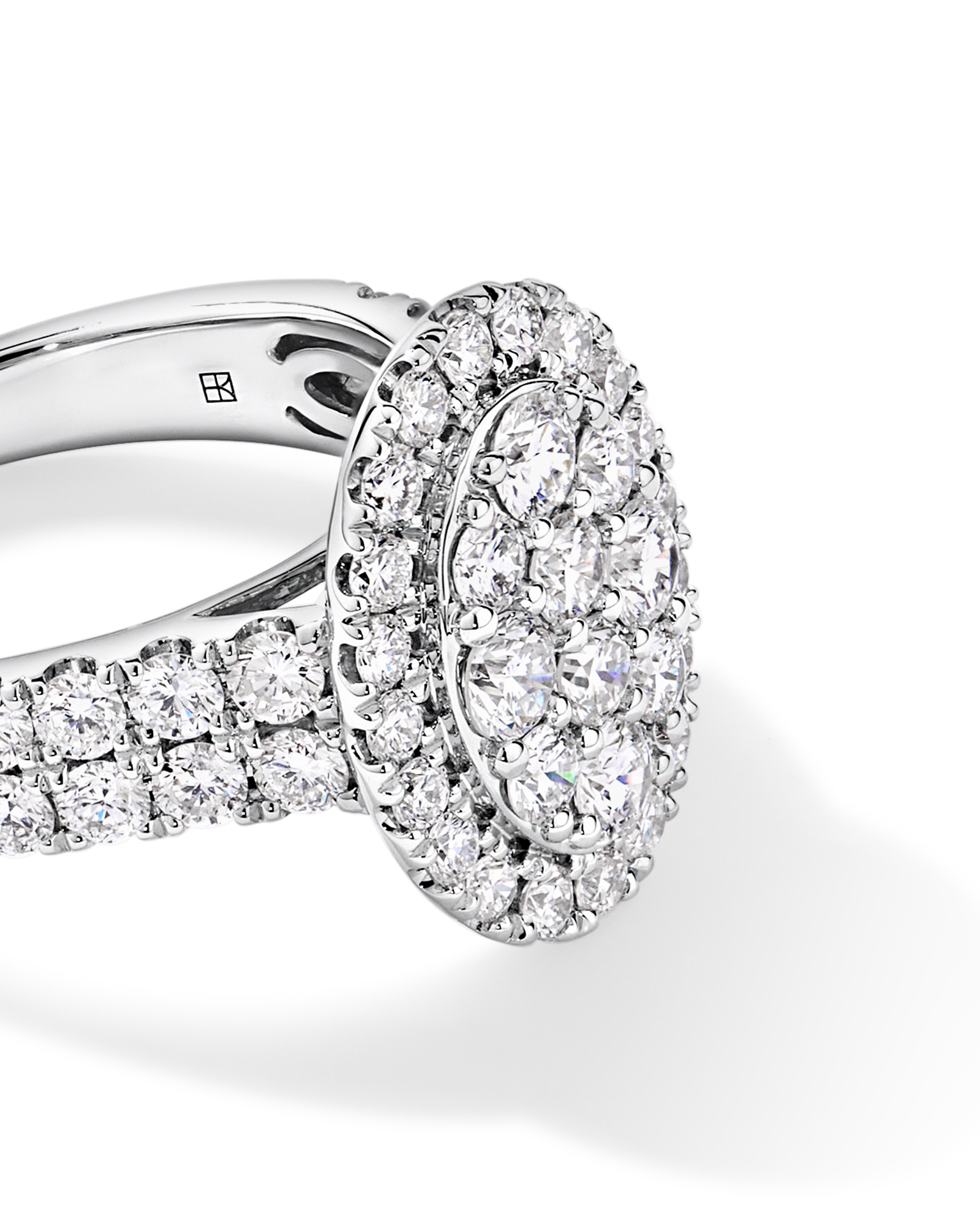 2.00TW Round Brilliant Laboratory-Grown Diamond Cluster Ring 10kt White Gold