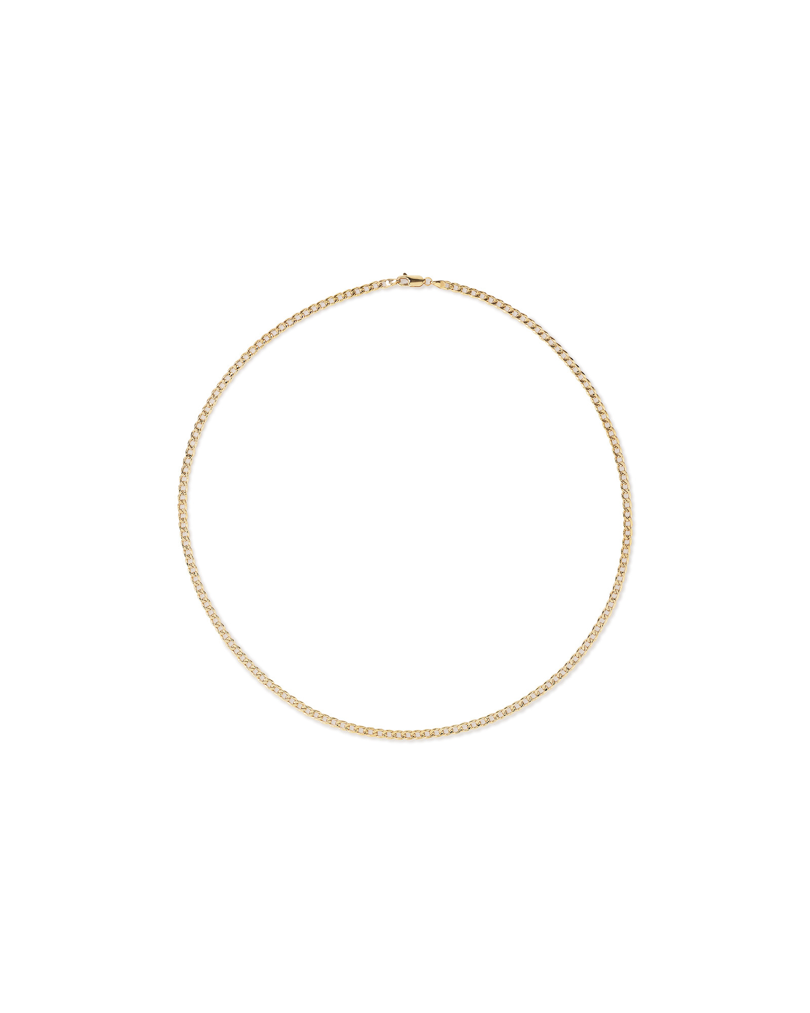 Chaîne semi-solide à maillons gourmette de 55 cm (22 po), largeur de 3,9 mm, en or jaune 10 ct