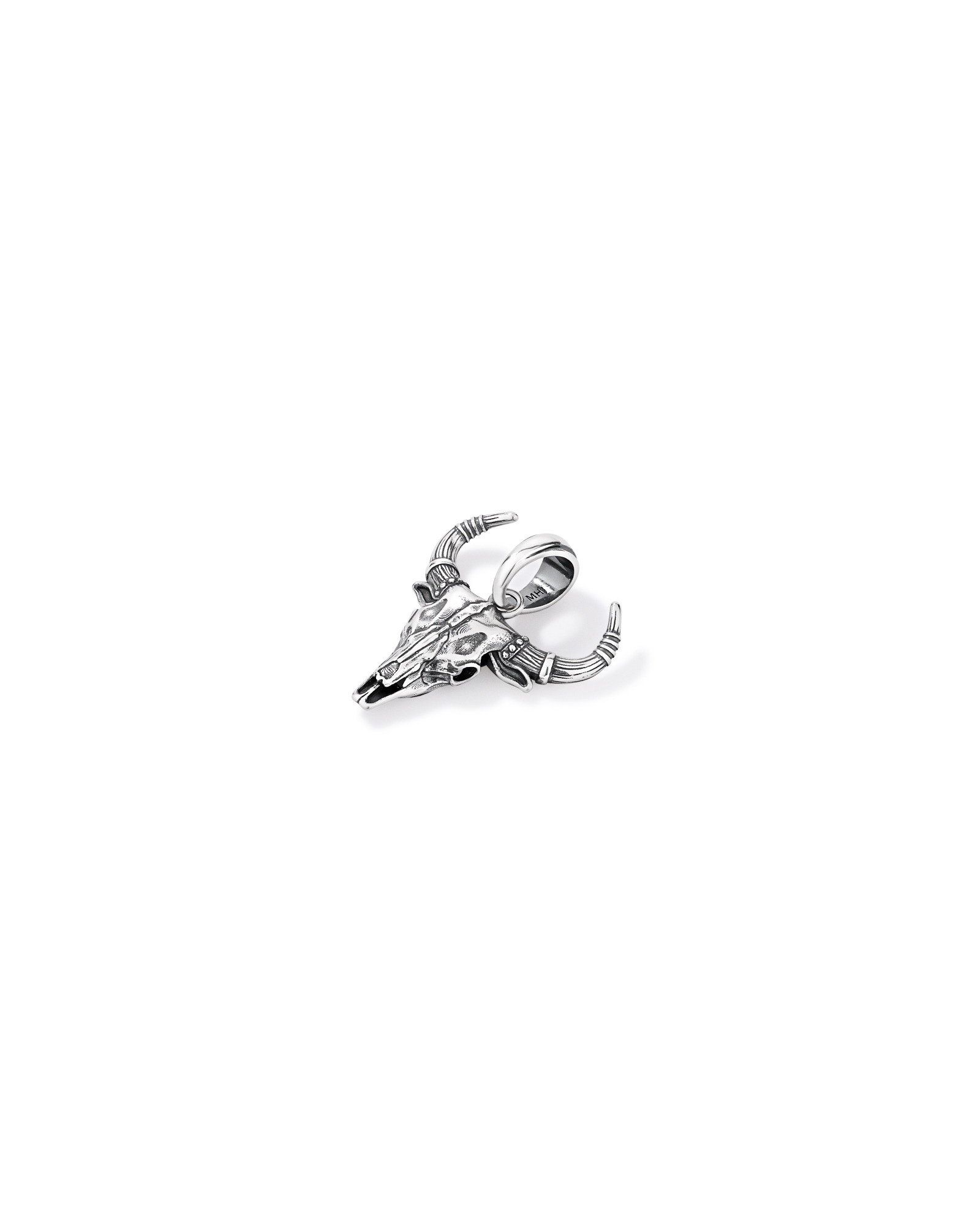 Bull Skull Pendant in Sterling Silver