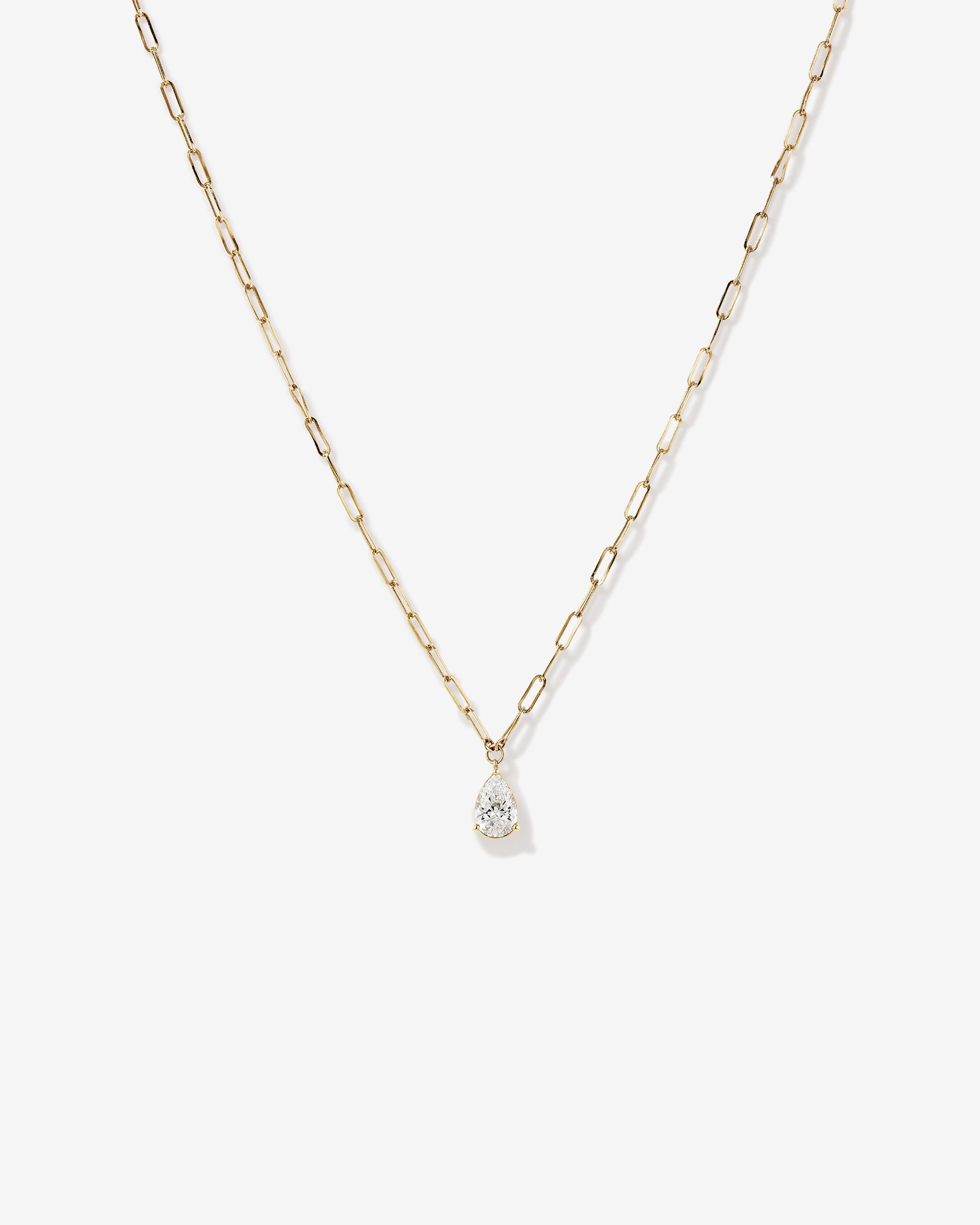 2.00 Carat TW Laboratory-Grown Diamond Pear Solitaire Pendant in 10kt Yellow Gold