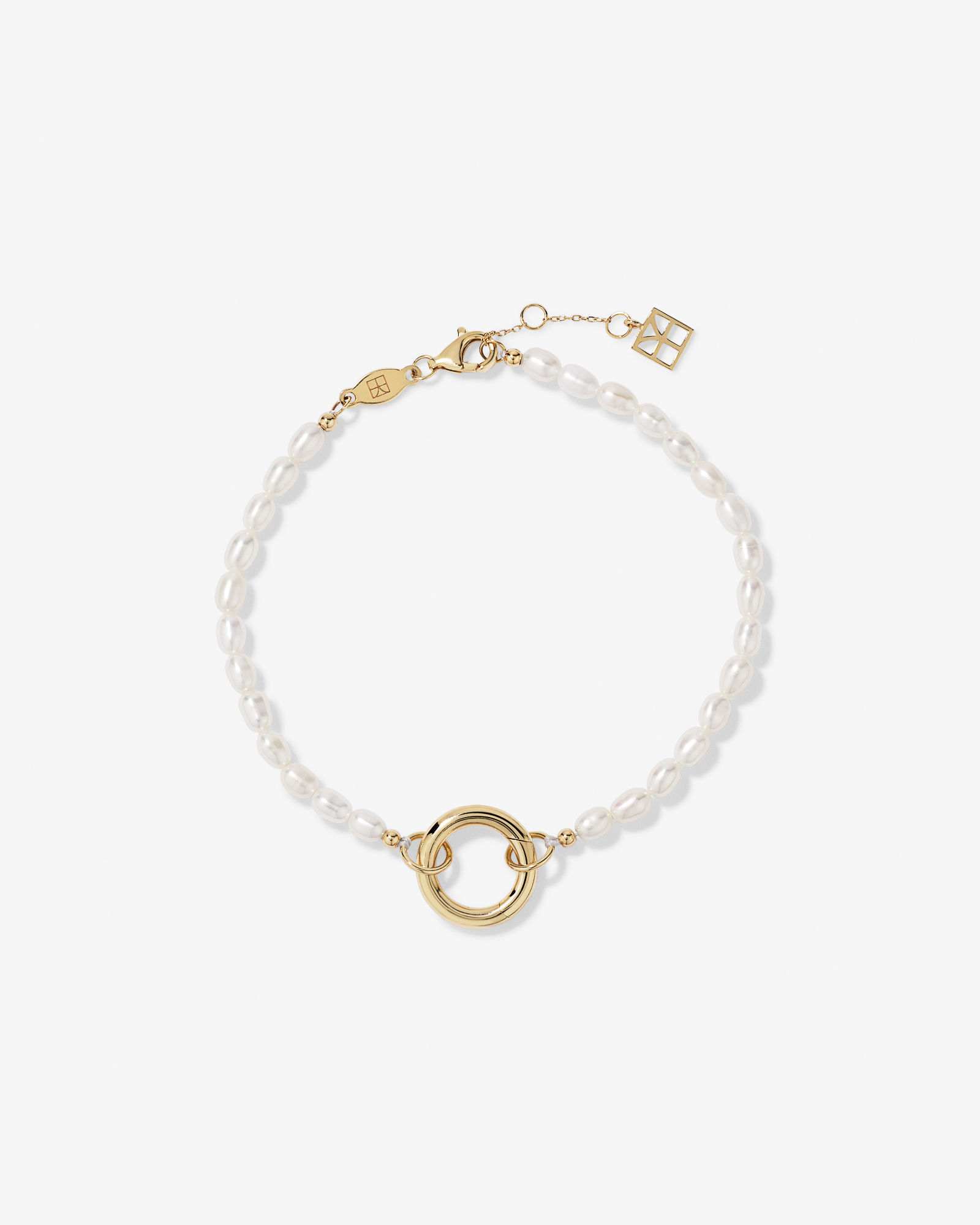 3-3.5mm Cultured Freshwater Pearl Open Chain Bracelet in 10kt Yellow Gold