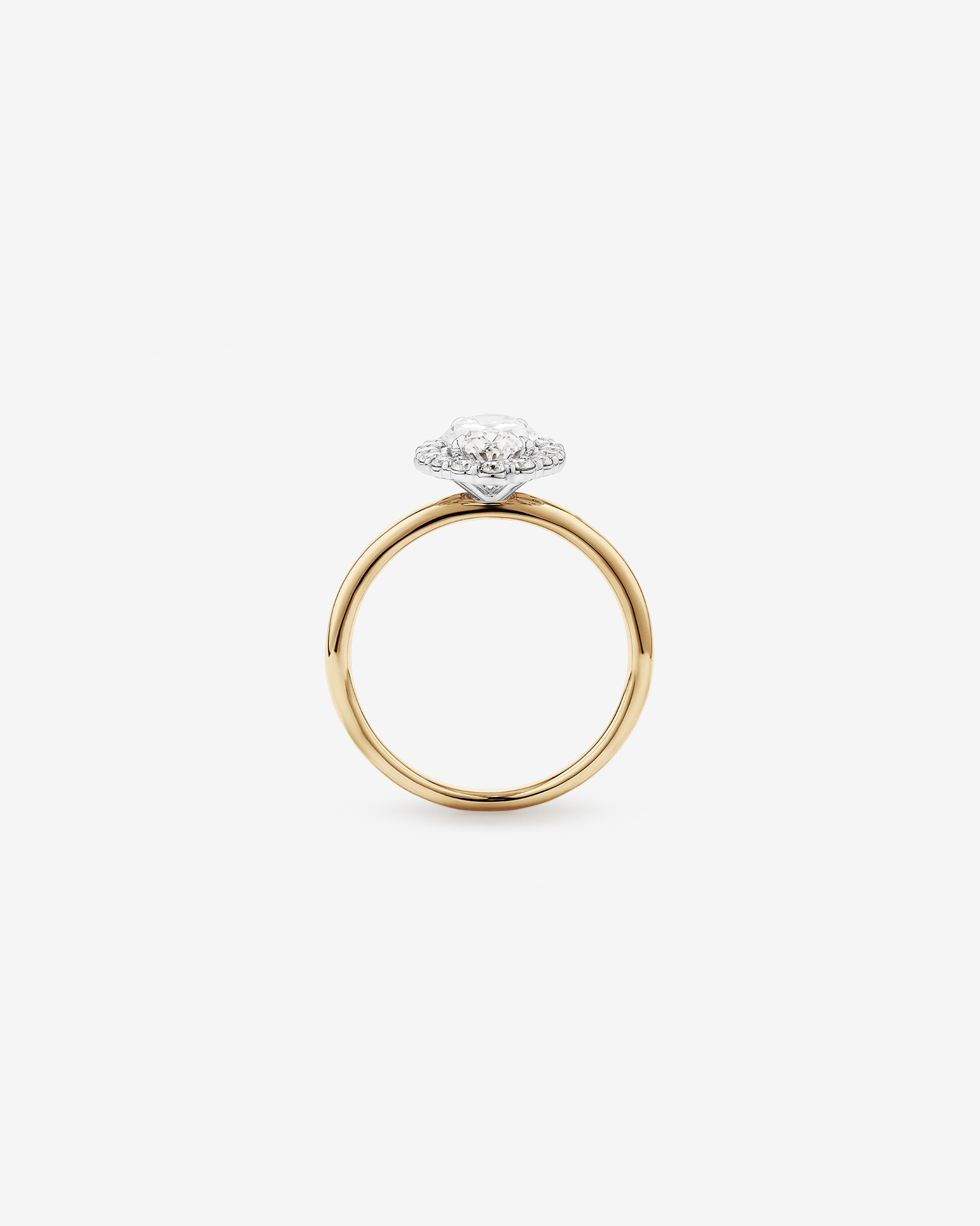 1.46 Carat TW Oval Cut Laboratory-Grown Diamond Halo Engagement Ring 14kt Yellow Gold