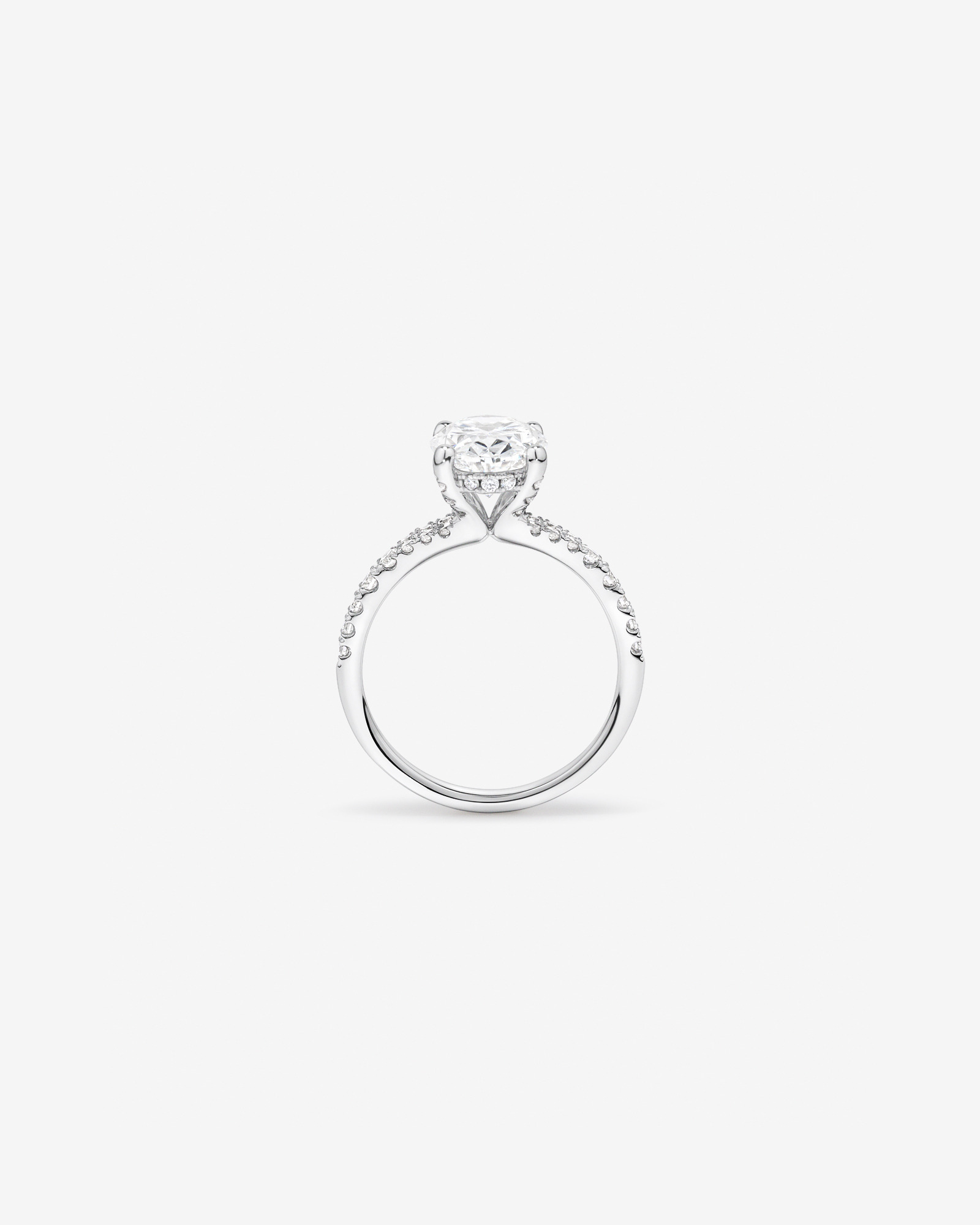 3.50 Carat TW Oval Cut Laboratory-Grown Diamond Engagement Ring 18kt White Gold