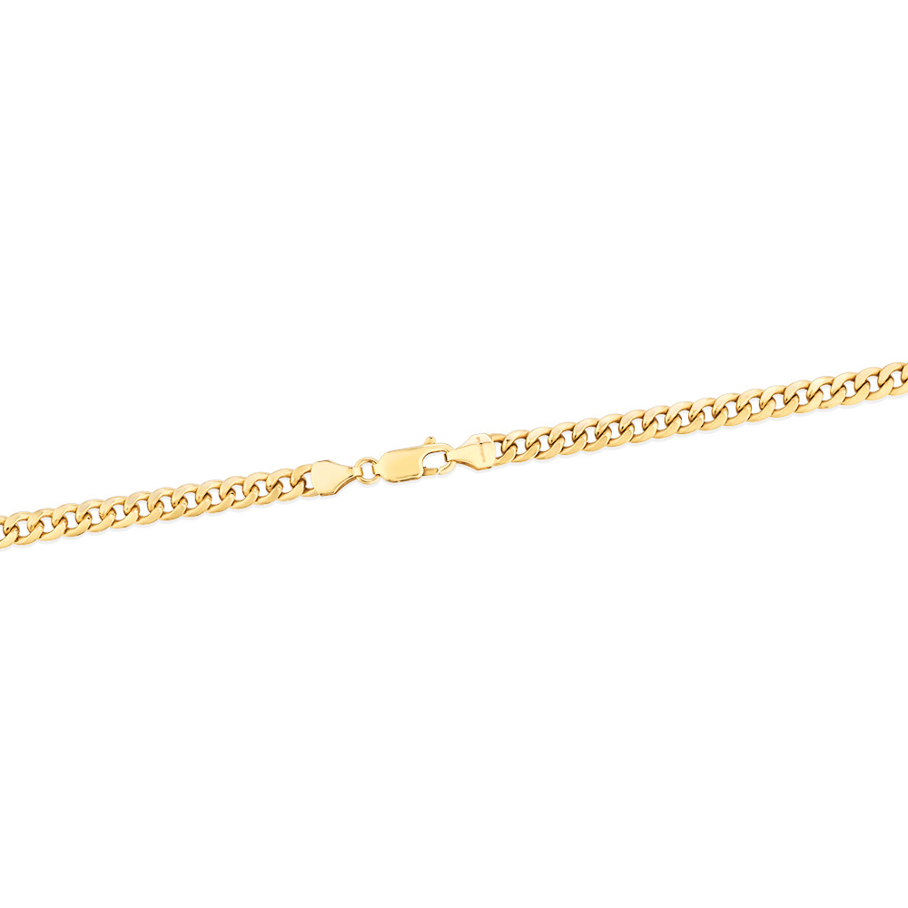 45cm (18”) 4.5mm Width Semi Solid Miami Curb Chain in 10kt Yellow Gold