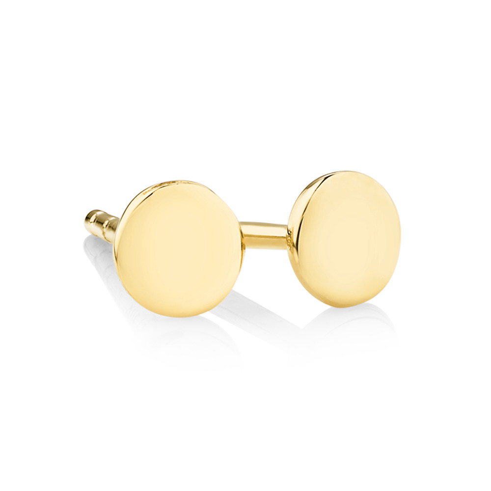 4mm Circle Stud Earrings 10kt Yellow Gold