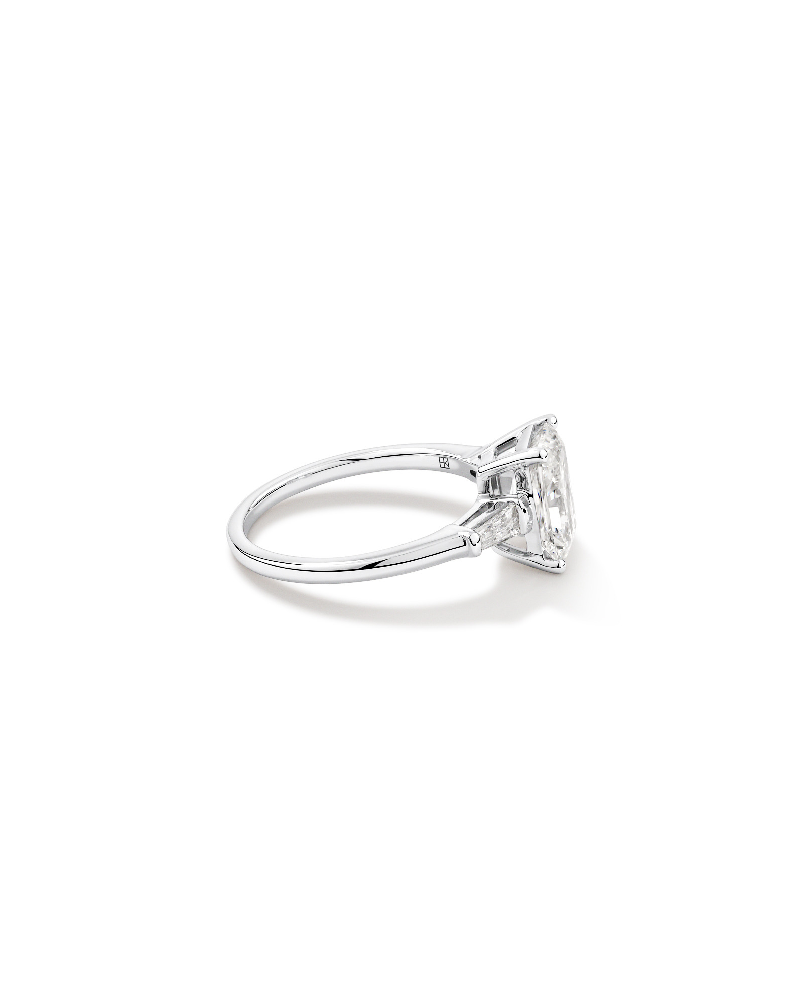 2.25 Carat TW Three Stone Radiant and Baguette Laboratory-Grown Diamond Engagement Ring in 14kt White Gold