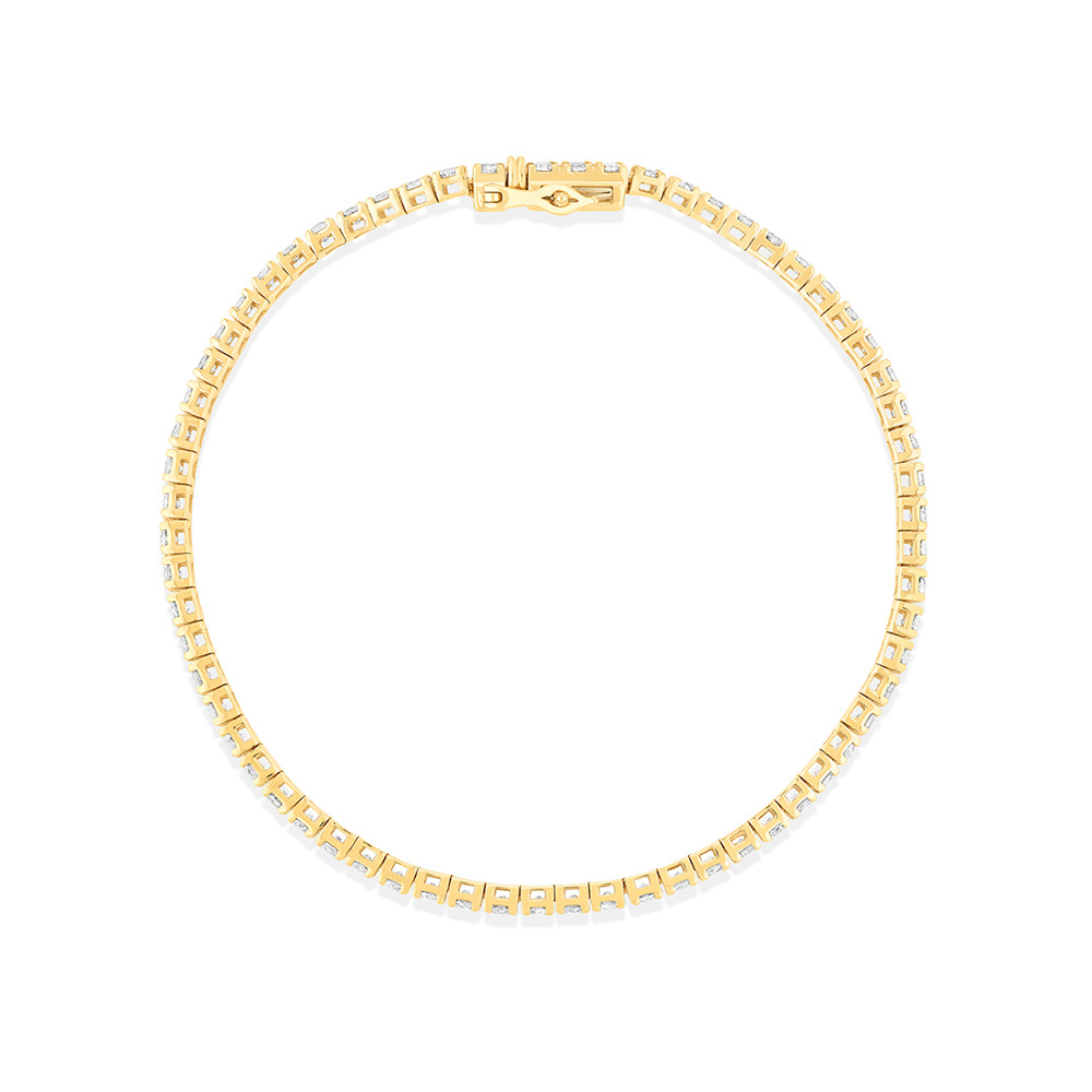 3.28 Carat TW Diamond Tennis Bracelet in 10kt Yellow Gold