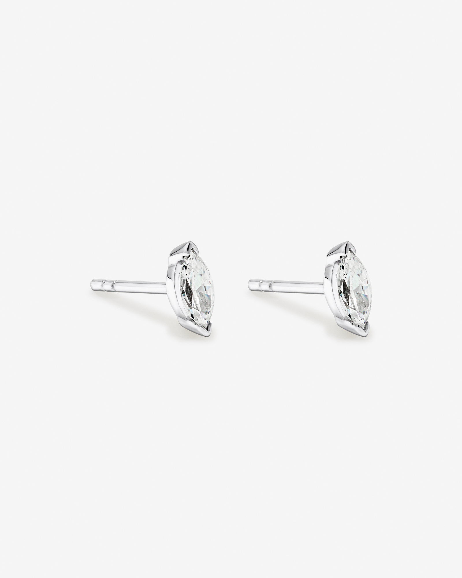 6mm Marquise-Cut Cubic Zirconia Solitaire Stud Earrings in Sterling Silver