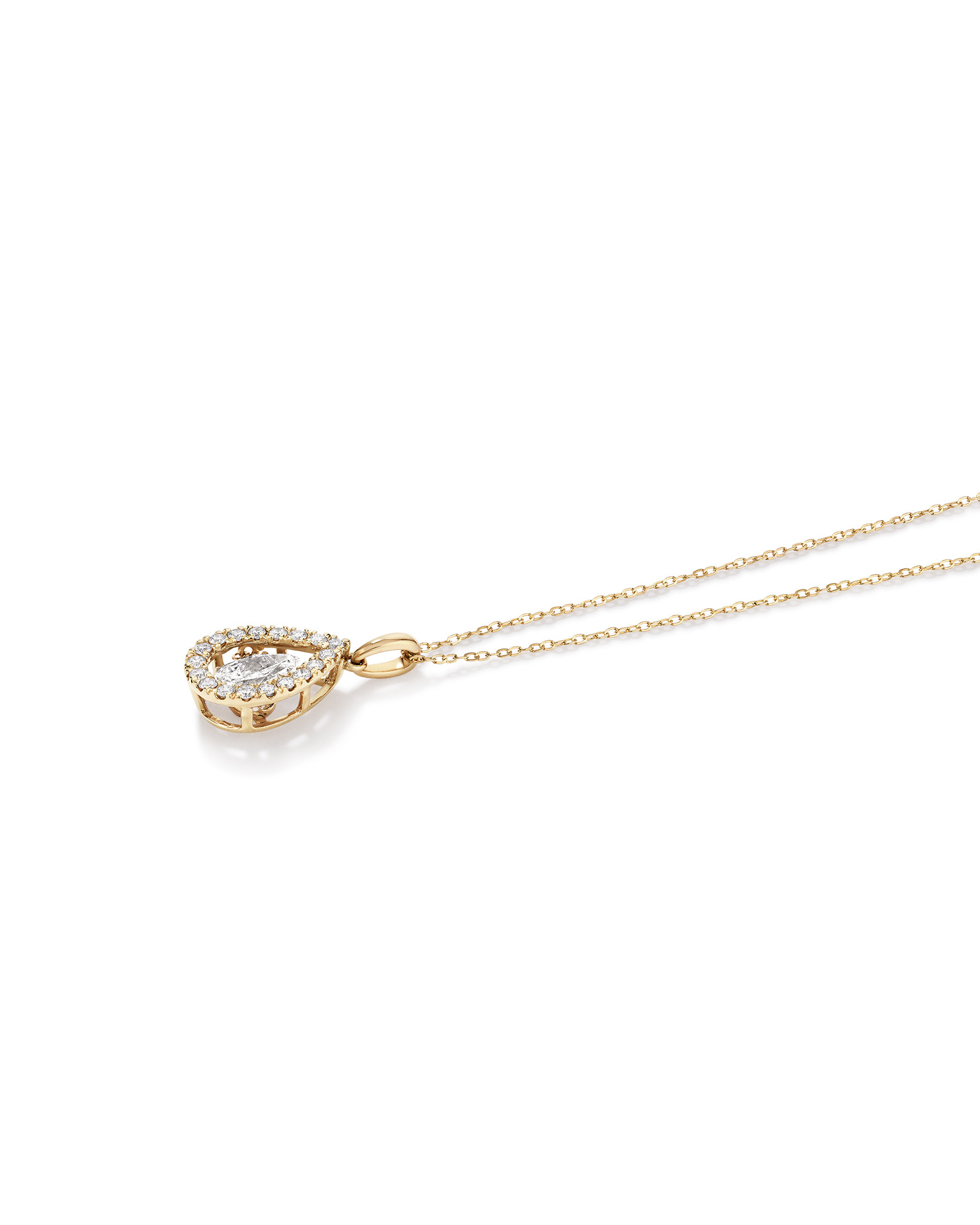 Pendentif poire de laboratoire Lume avec 1,00 carat TW de diamants cultivés en laboratoire en or 10 carats