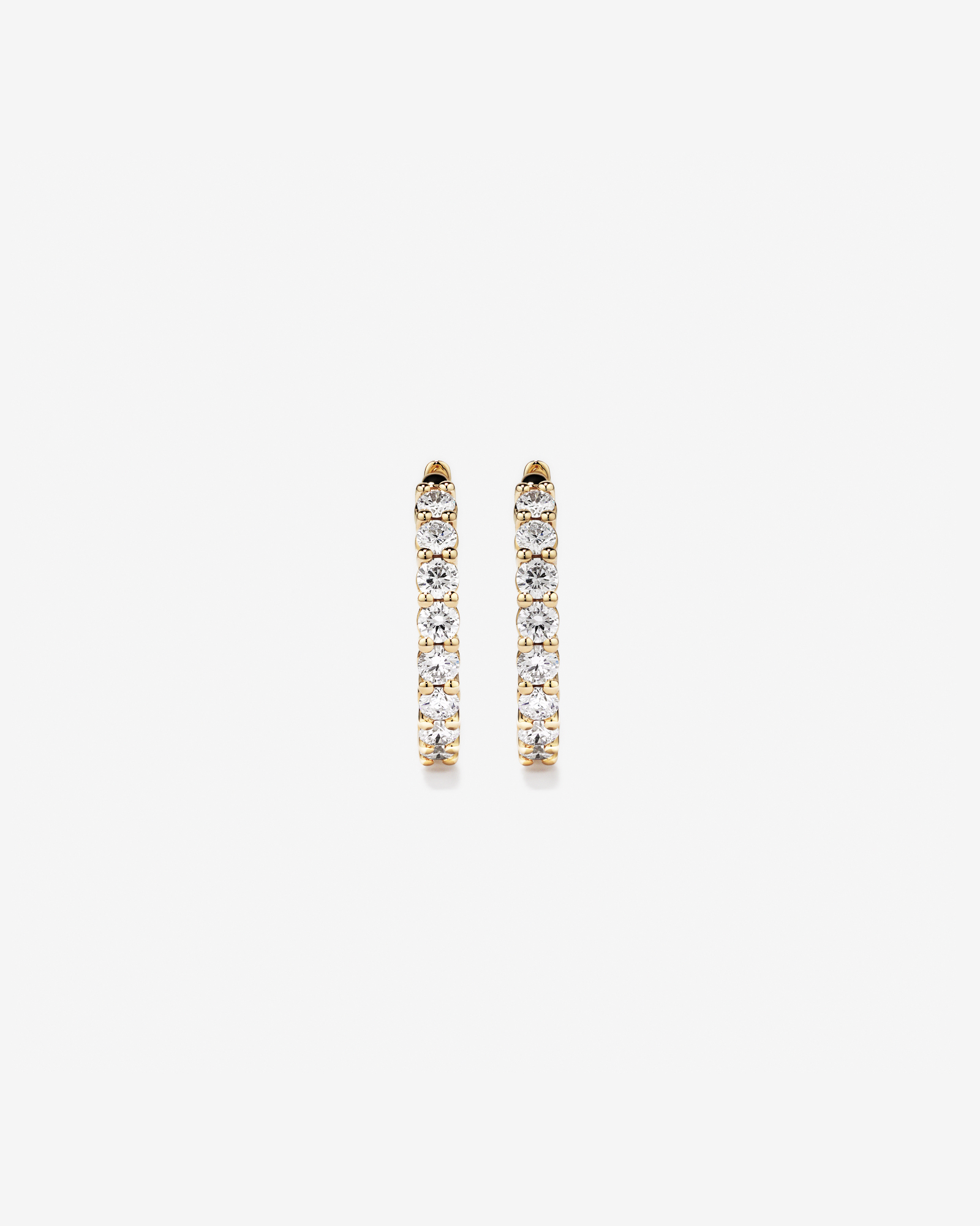 1.00 Carat TW Laboratory-Grown Diamond Hoop Huggie Earrings in 10kt Yellow Gold