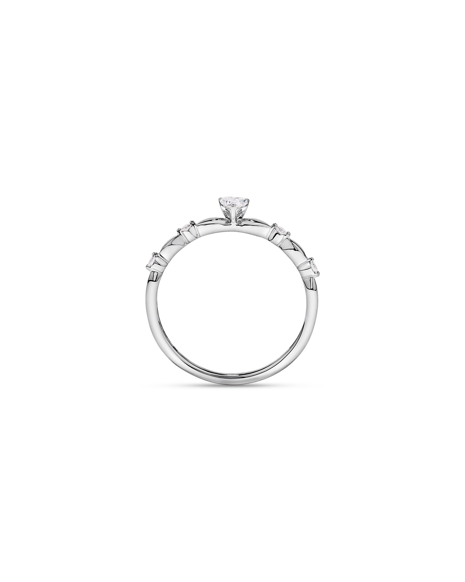 0.15TW Heart and Round Brilliant Laboratory-Grown Diamond Promise Ring 10kt Gold