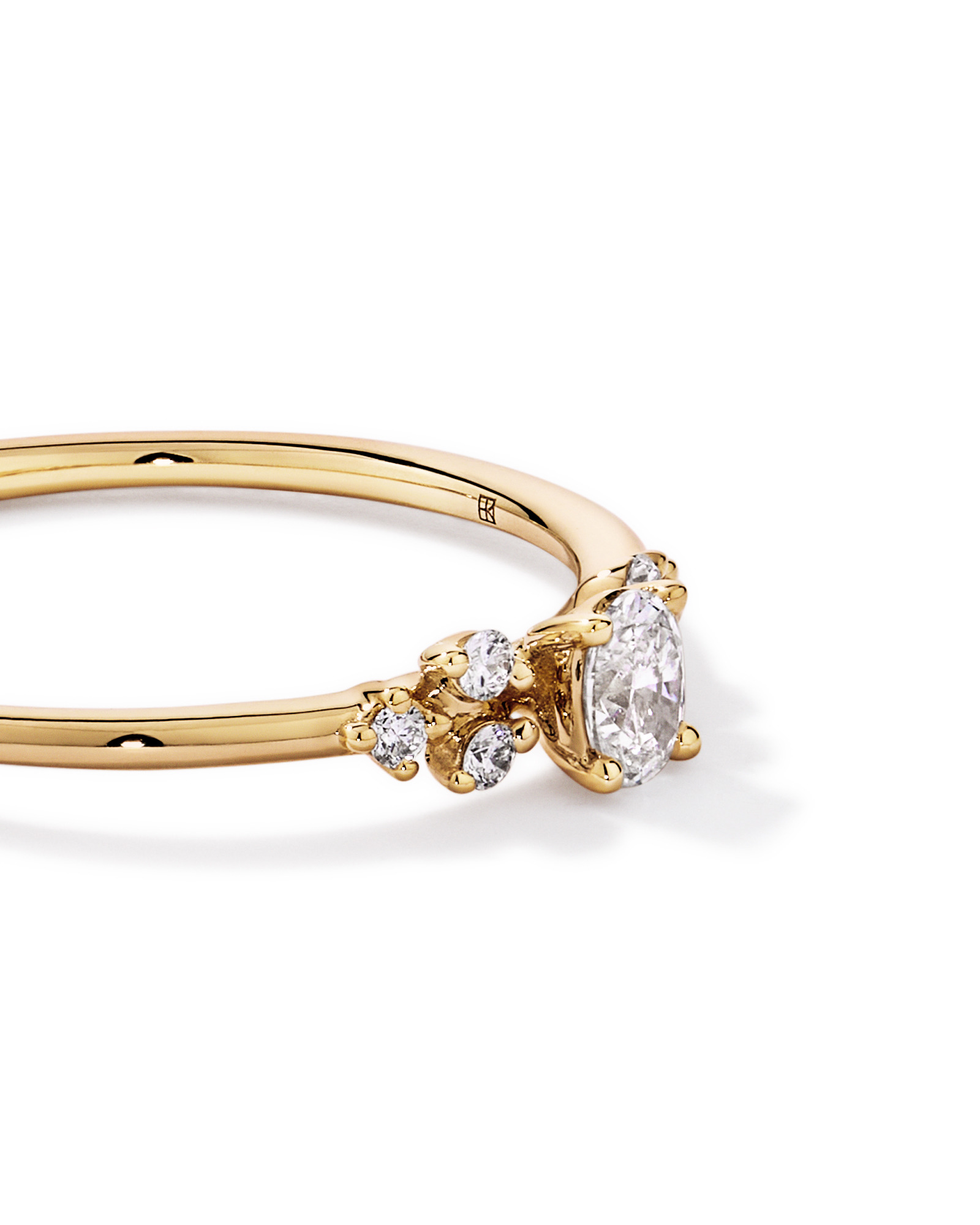 0.20 Carat TW Oval and Round Brilliant Laboratory-Grown Diamond Promise Ring 10kt Gold
