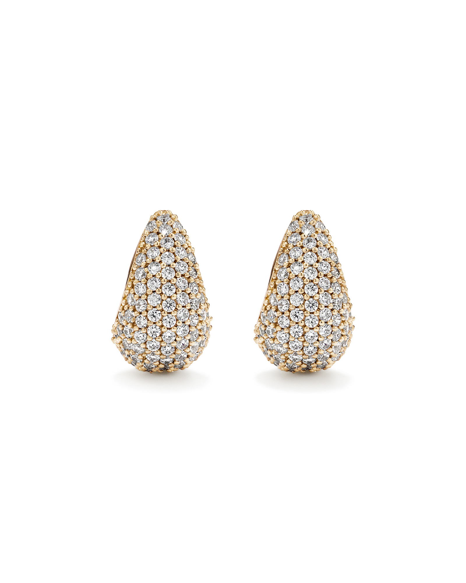 Pavé Tapered Cubic Zirconia Stud Earrings in 18kt Vermeil