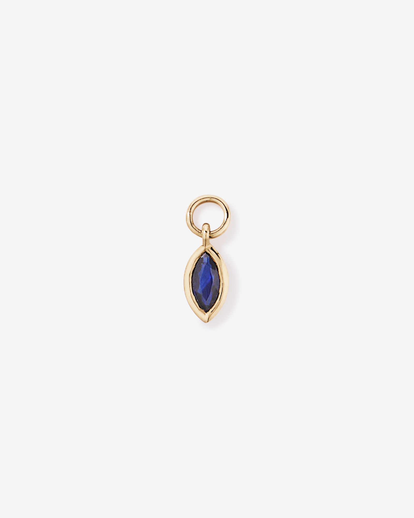 Sapphire Single Earring Charm in 10kt Yellow Gold