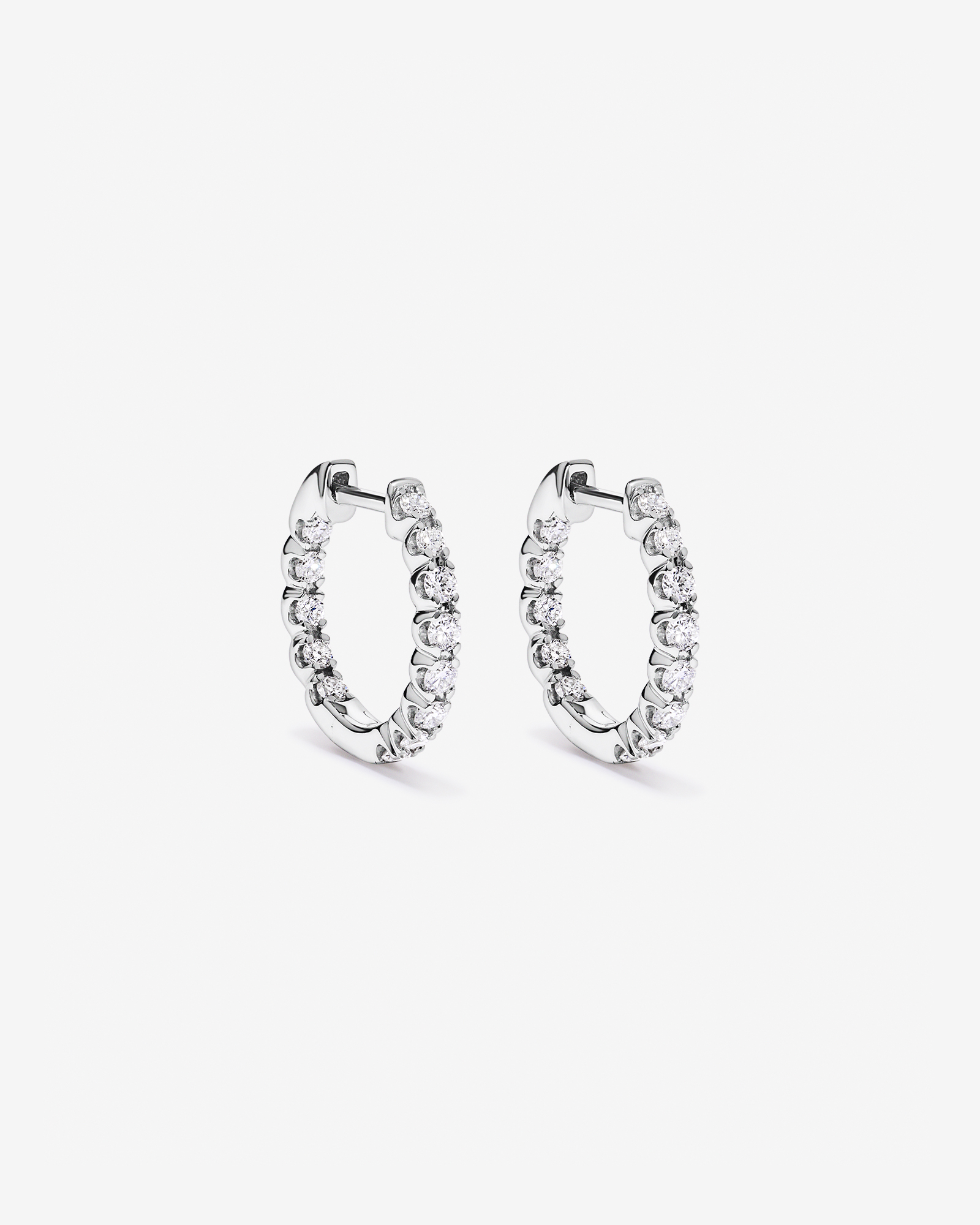 0.50 Carat TW Laboratory-Grown Diamond Hoop Earrings in Sterling Silver
