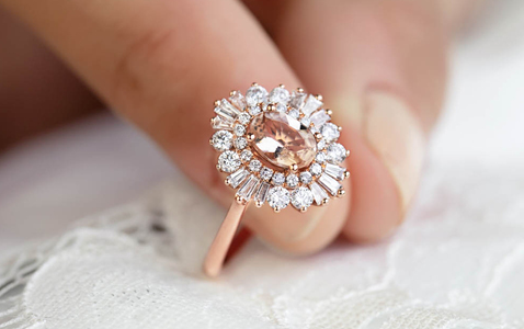 Morganite and Diamond Rose Gold Engagement Ring Morganite and Diamond Rose Gold Engagement Ring