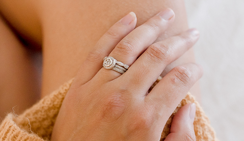 order of engagement wedding and eternity ring
