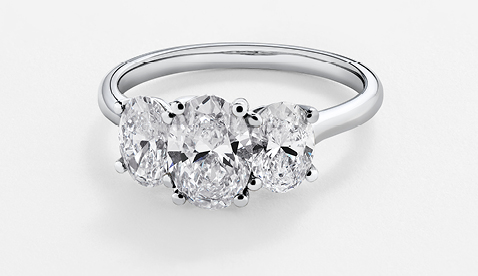 Laboratory-Created 2 Carat Three Stone Oval Diamond Ring In 14kt White Gold Laboratory-Created 2 Carat Three Stone Oval Diamond Ring In 14kt White Gold