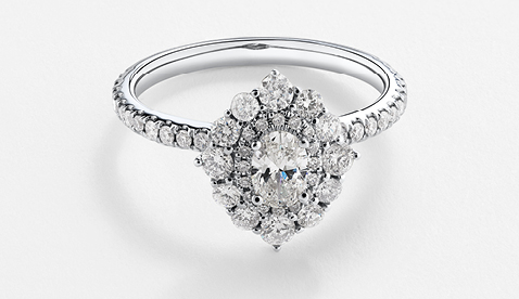 Sir Michael Hill Designer Oval Engagement Ring with 0.92 Carat TW Diamonds in 18kt White Gold Sir Michael Hill Designer Oval Engagement Ring with 0.92 Carat TW Diamonds in 18kt White Gold