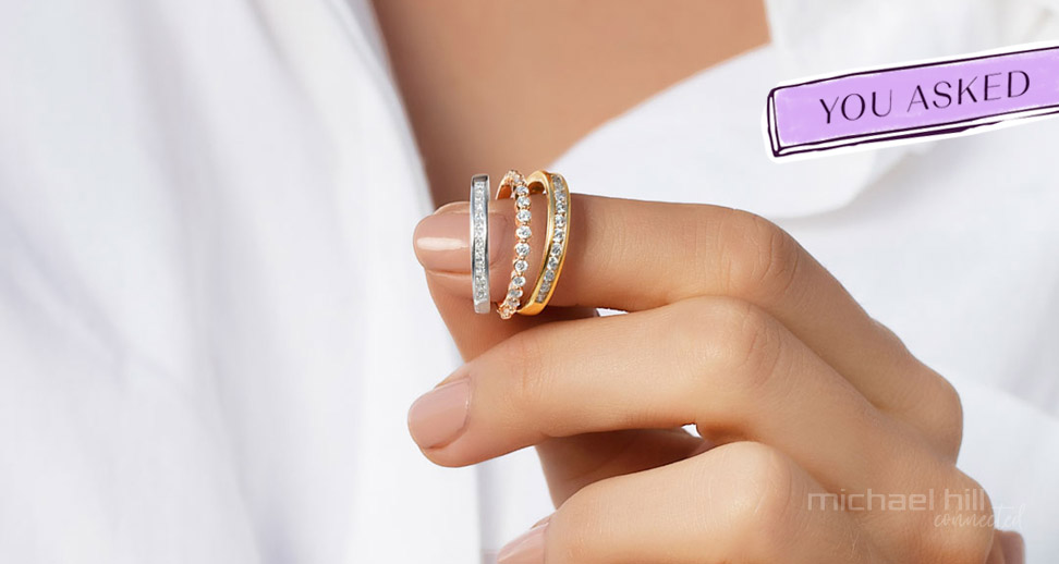 order of engagement wedding and eternity ring
