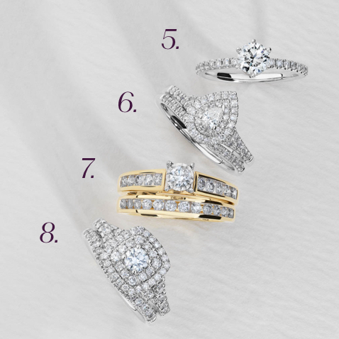 Top 5, Top 6, Top 7, Top 8 Bridal Rings Top 5, Top 6, Top 7, Top 8 Bridal Rings
